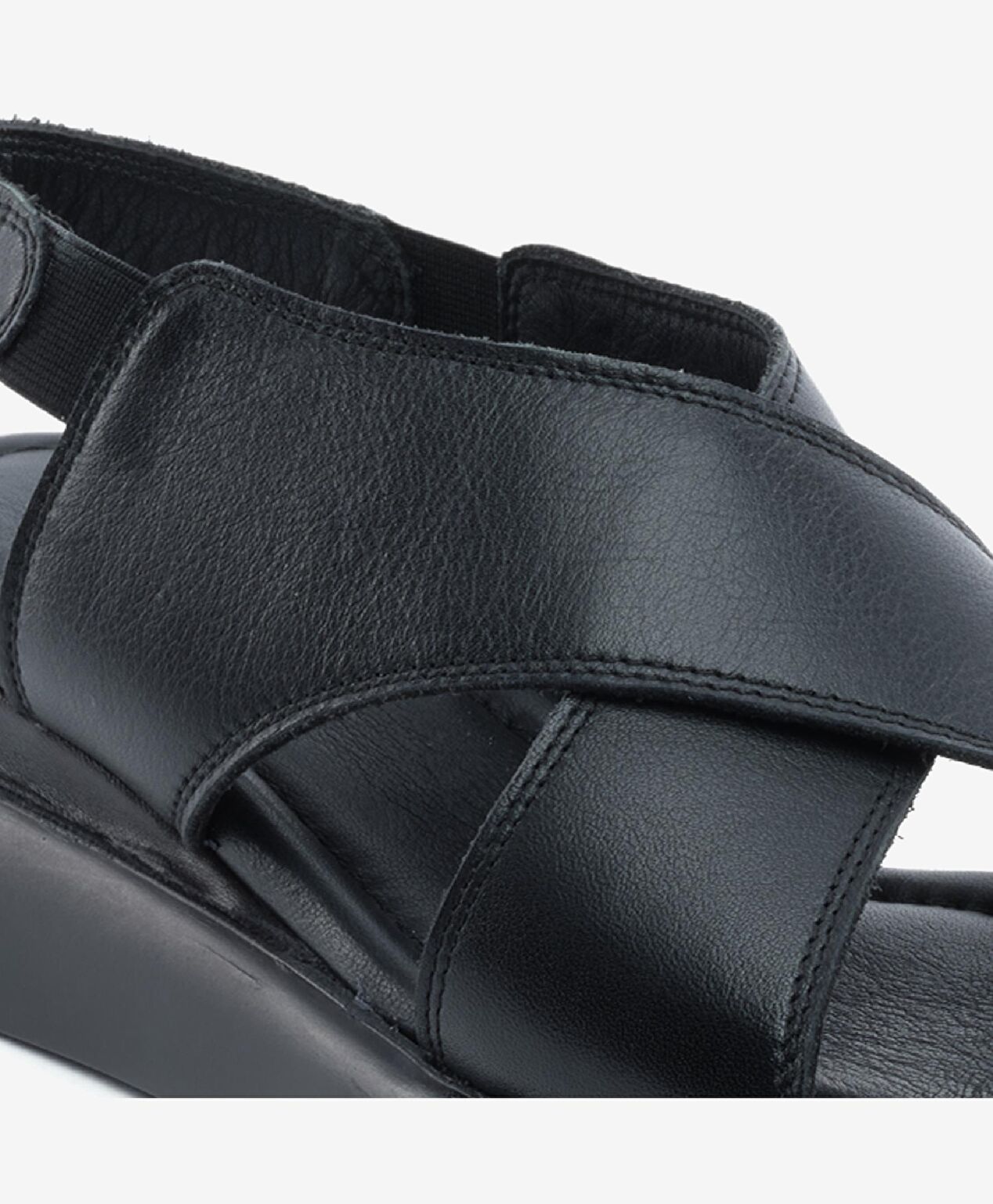 Kadın Siyah Hakiki Deri Comfort Sandalet - 5