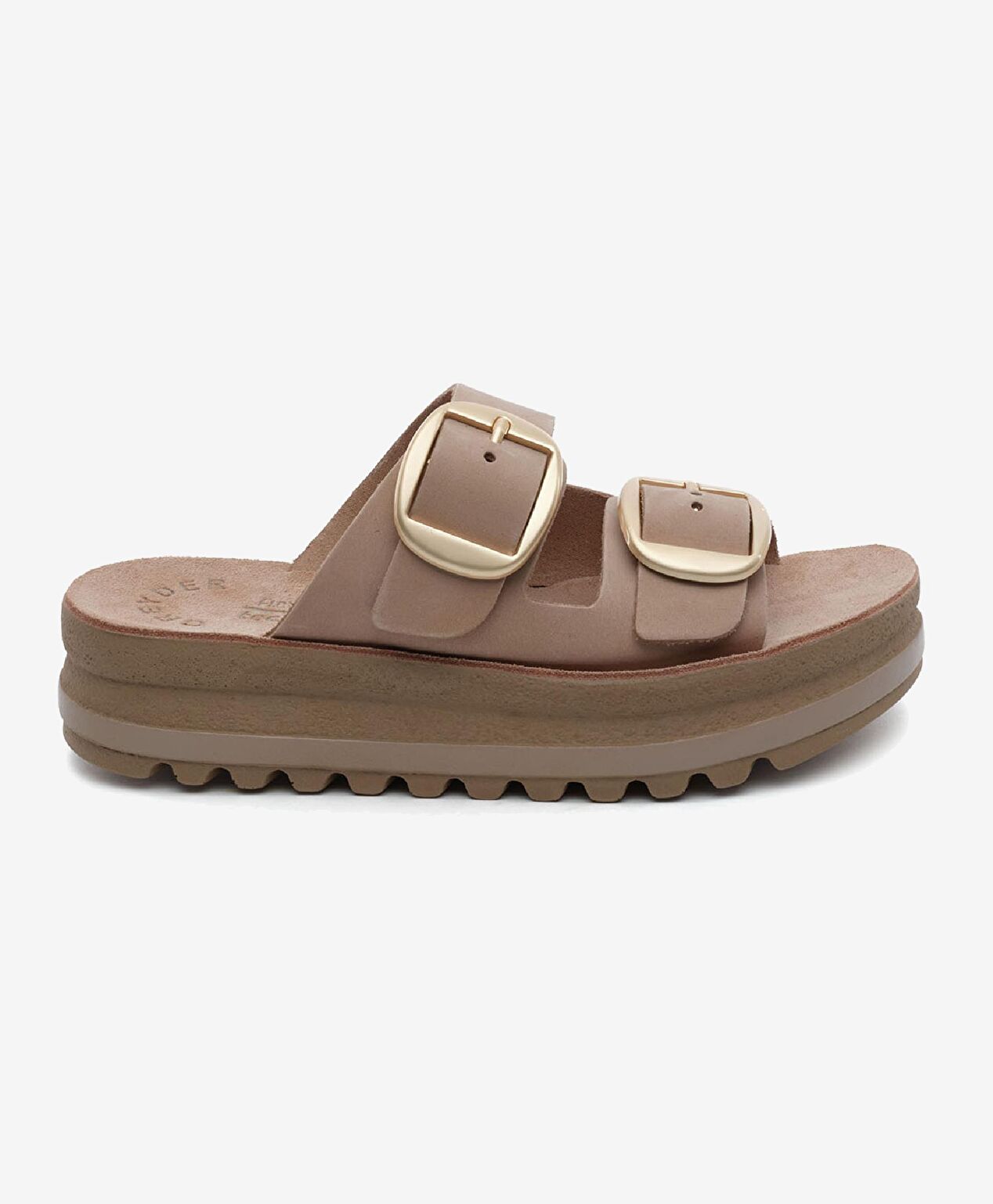 Kadın Açık Vizon Nubuk Hakiki Deri Terlik - 1