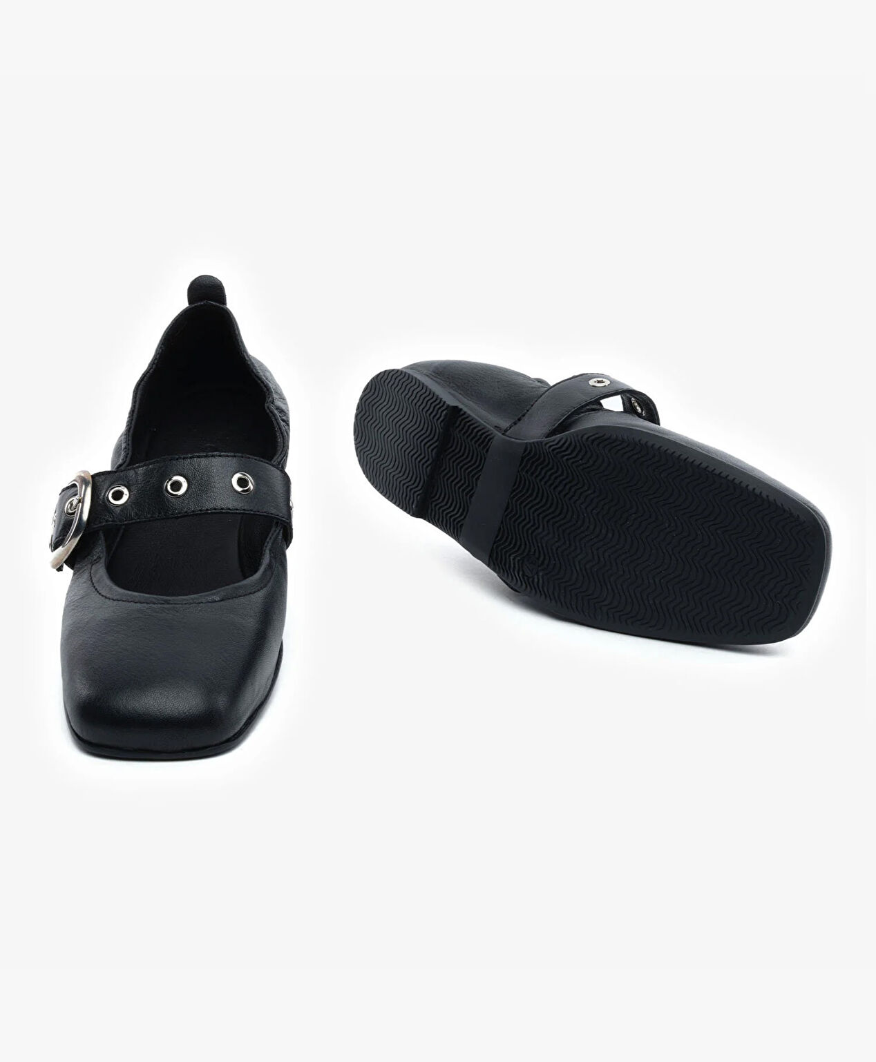 Kadın Siyah Hakiki Deri Babet - 6