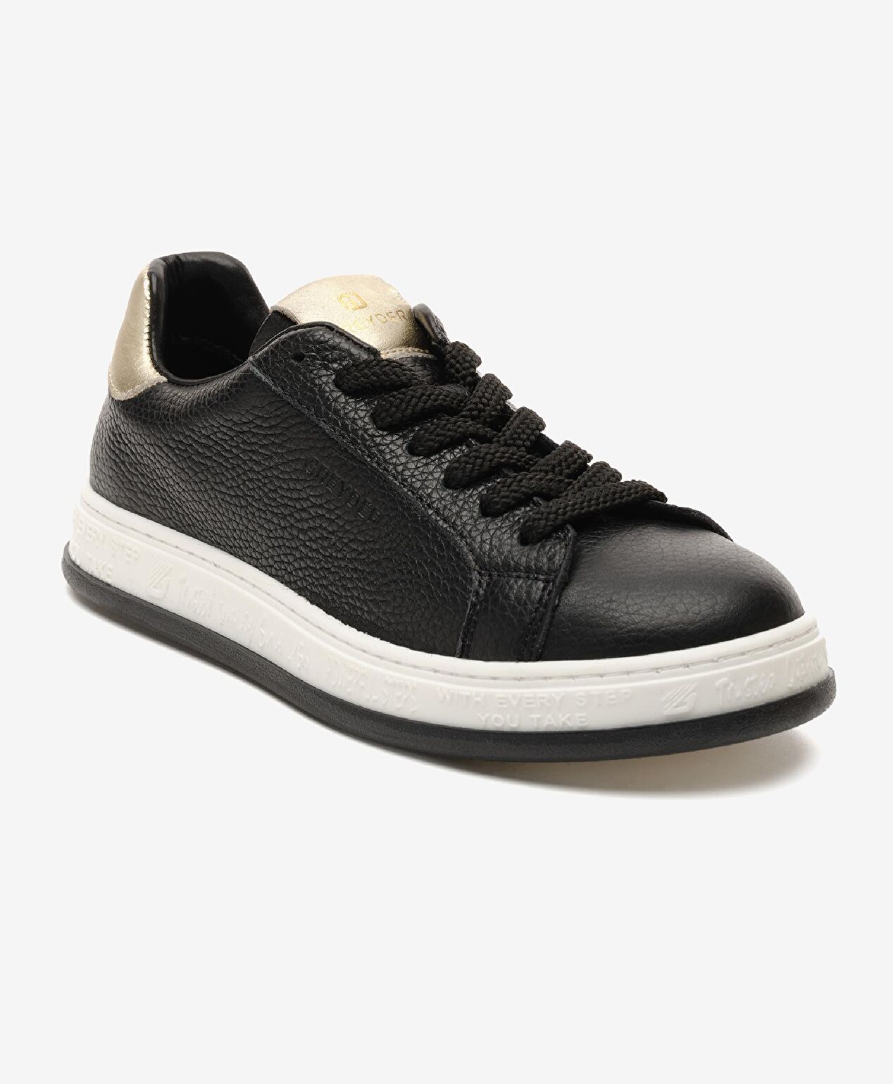 Kadın Siyah Hakiki Deri Sneaker Ayakkabı - 2