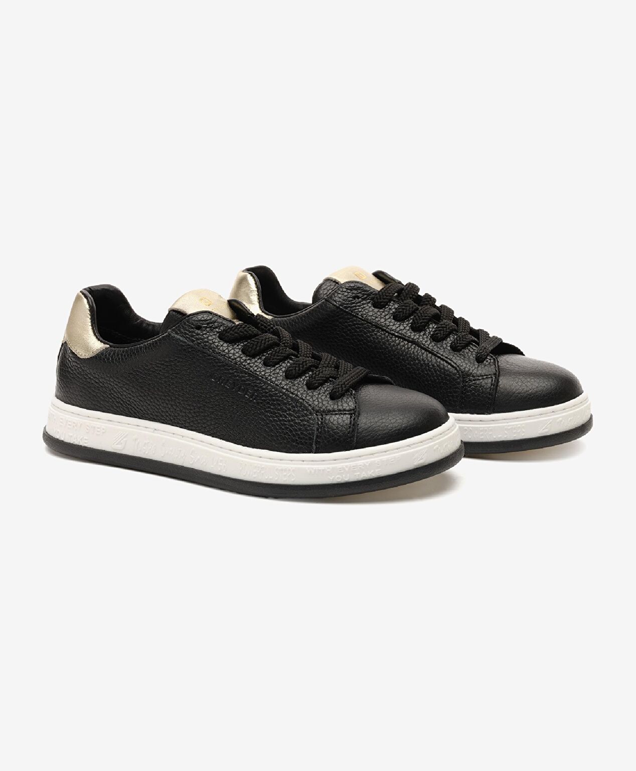 Kadın Siyah Hakiki Deri Sneaker Ayakkabı - 3