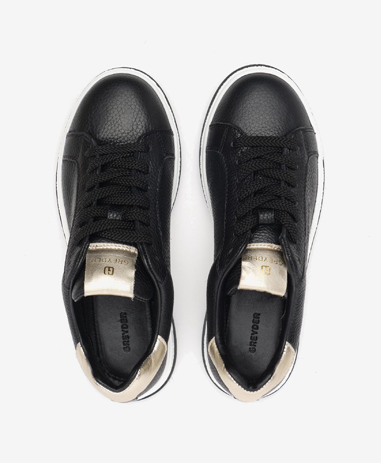 Kadın Siyah Hakiki Deri Sneaker Ayakkabı - 5