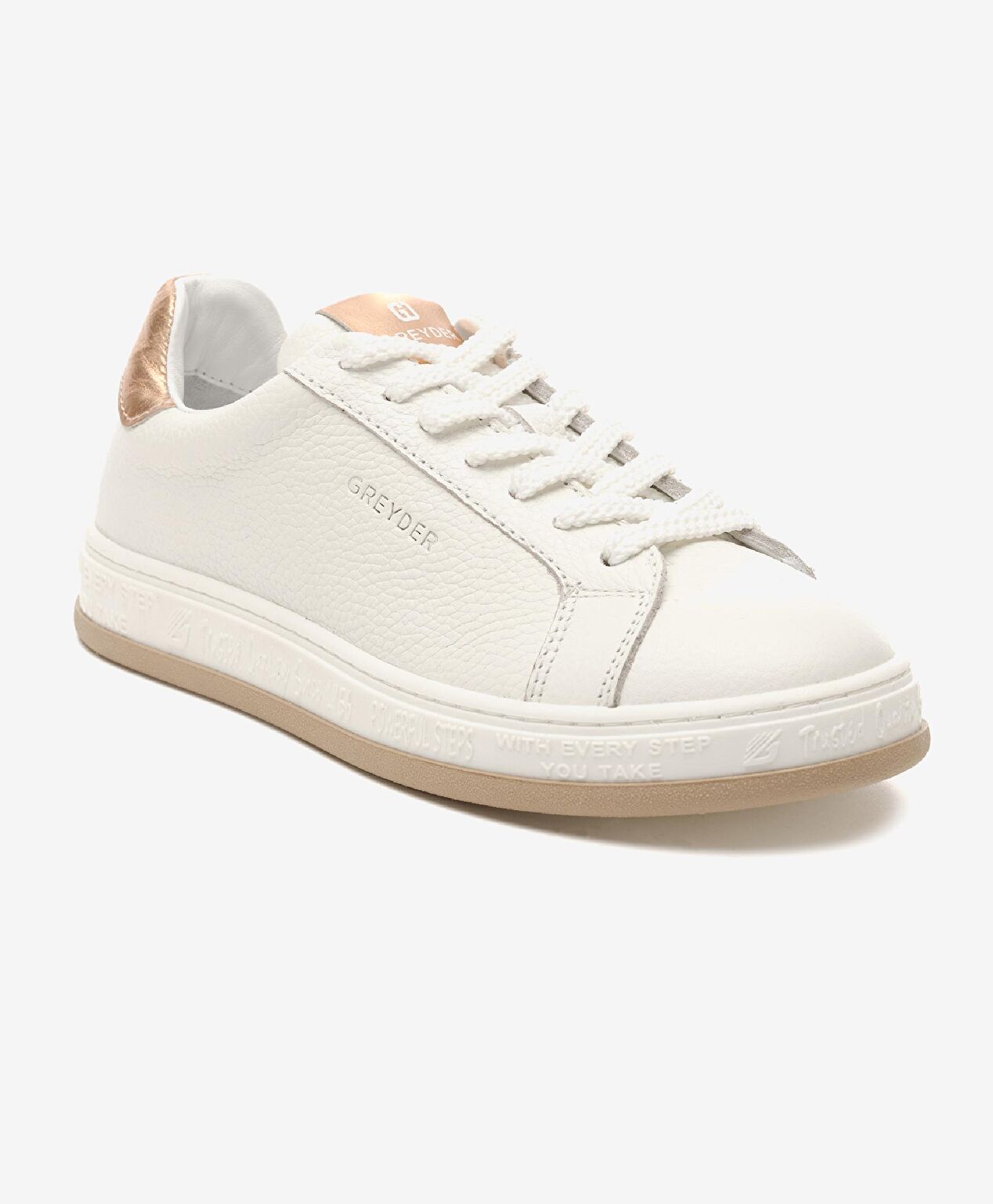 Kadın Beyaz Hakiki Deri Sneaker Ayakkabı - 2