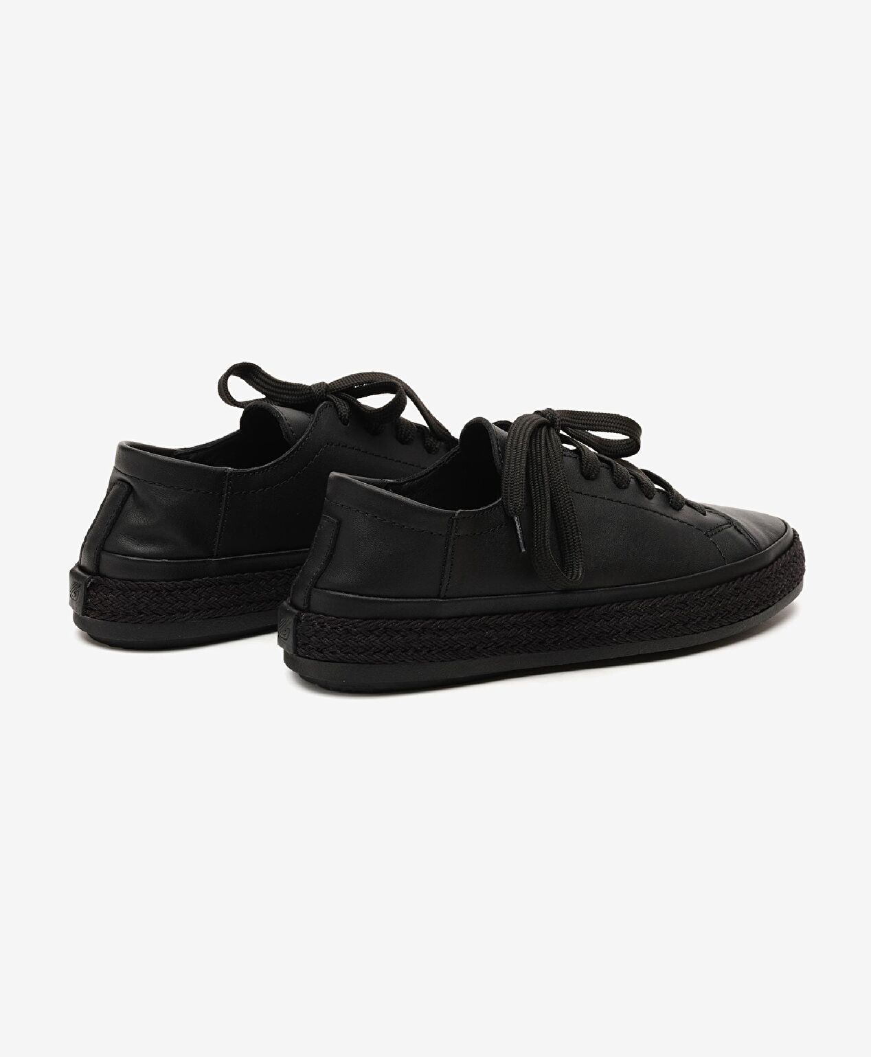 Kadın Siyah Hakiki Deri Sneaker Ayakkabı - 4