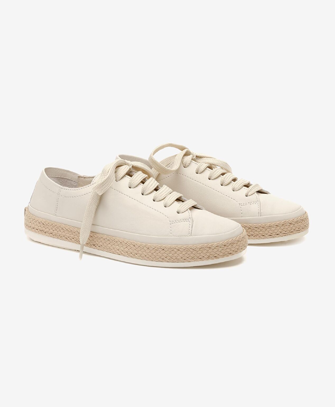 Kadın Kirli Beyaz Hakiki Deri Sneaker Ayakkabı - 3