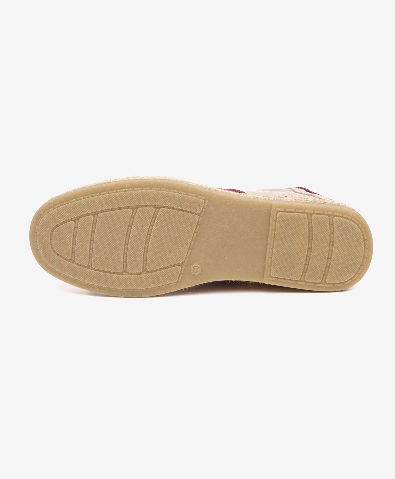 Kadın Bej Süet Bordo Hakiki Deri Sneaker Ayakkabı - 6