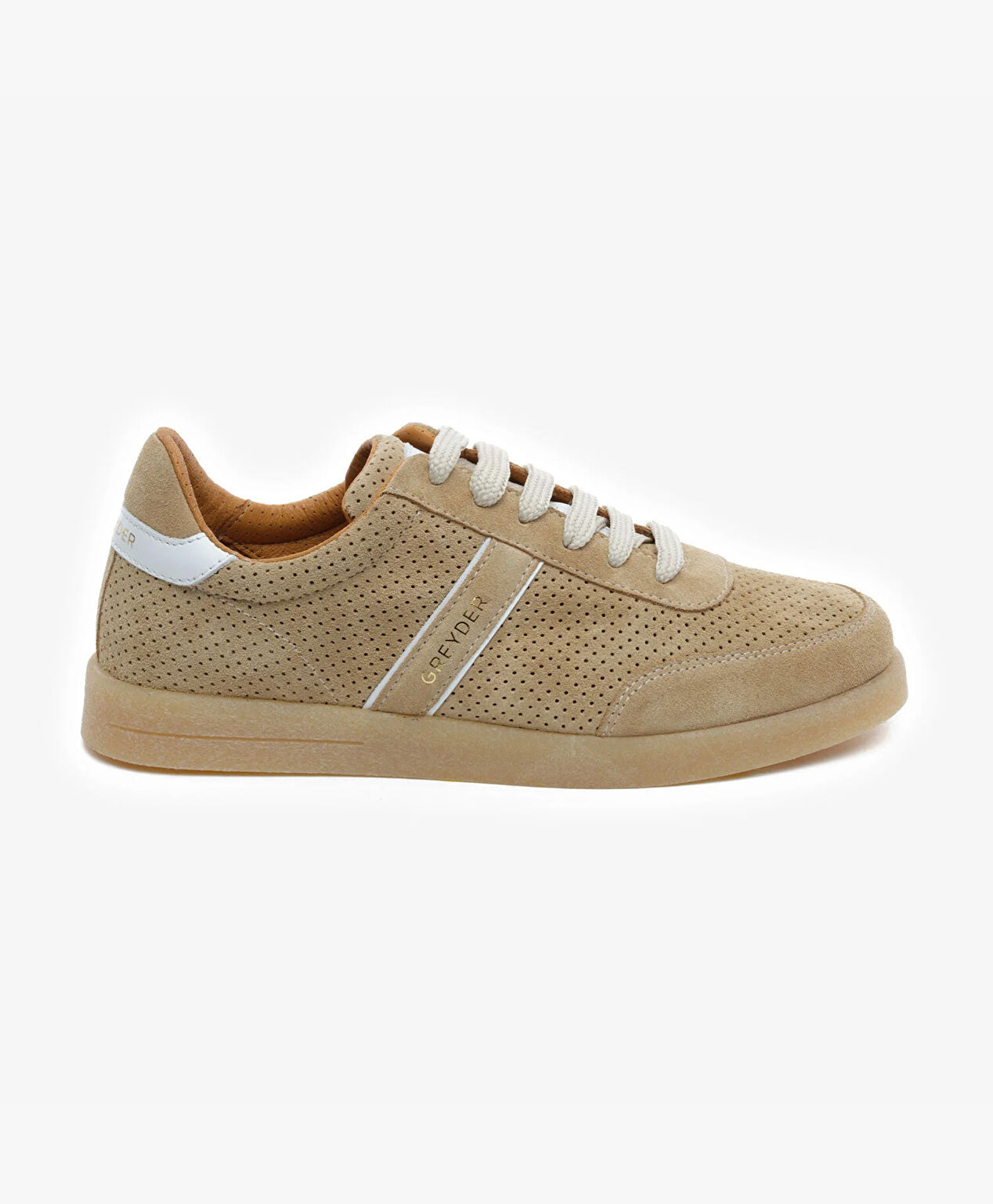 Kadın Bej Hakiki Deri Sneaker Ayakkabı - 1