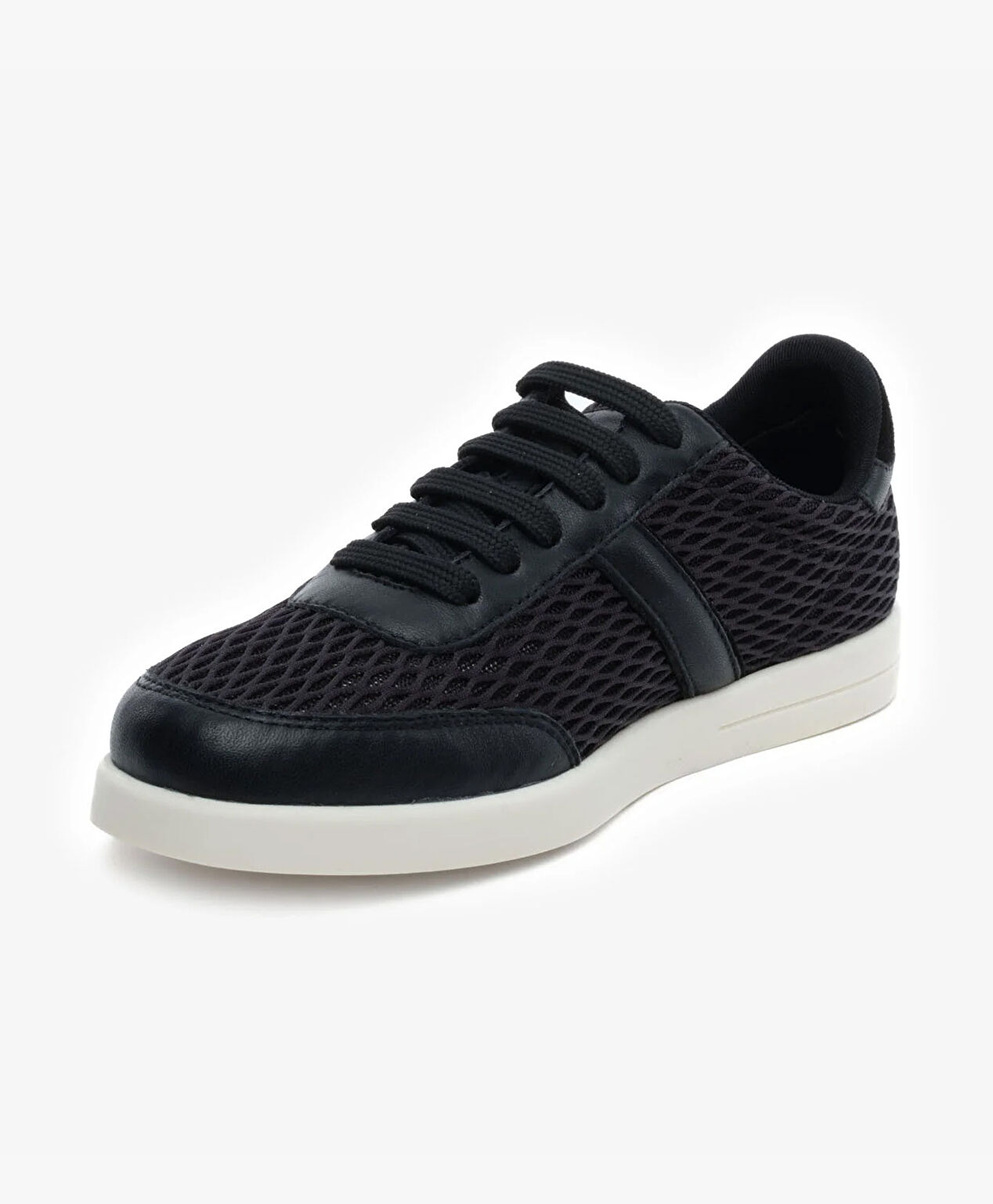 Kadın Siyah Hakiki Deri Sneaker Ayakkabı - 3
