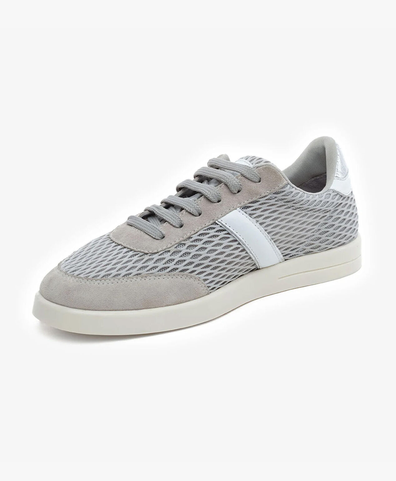 Kadın Gri Hakiki Deri Sneaker Ayakkabı - 3