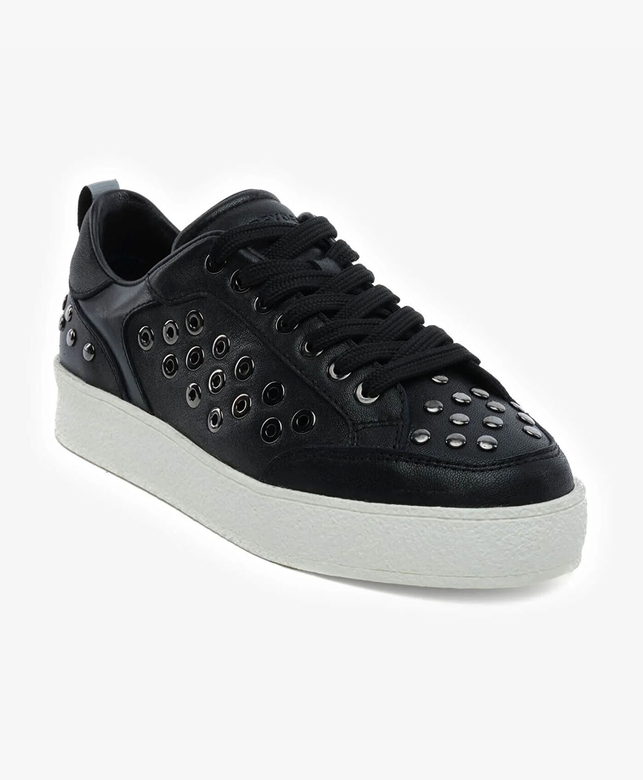 Kadın Siyah Hakiki Deri Sneaker Ayakkabı - 2