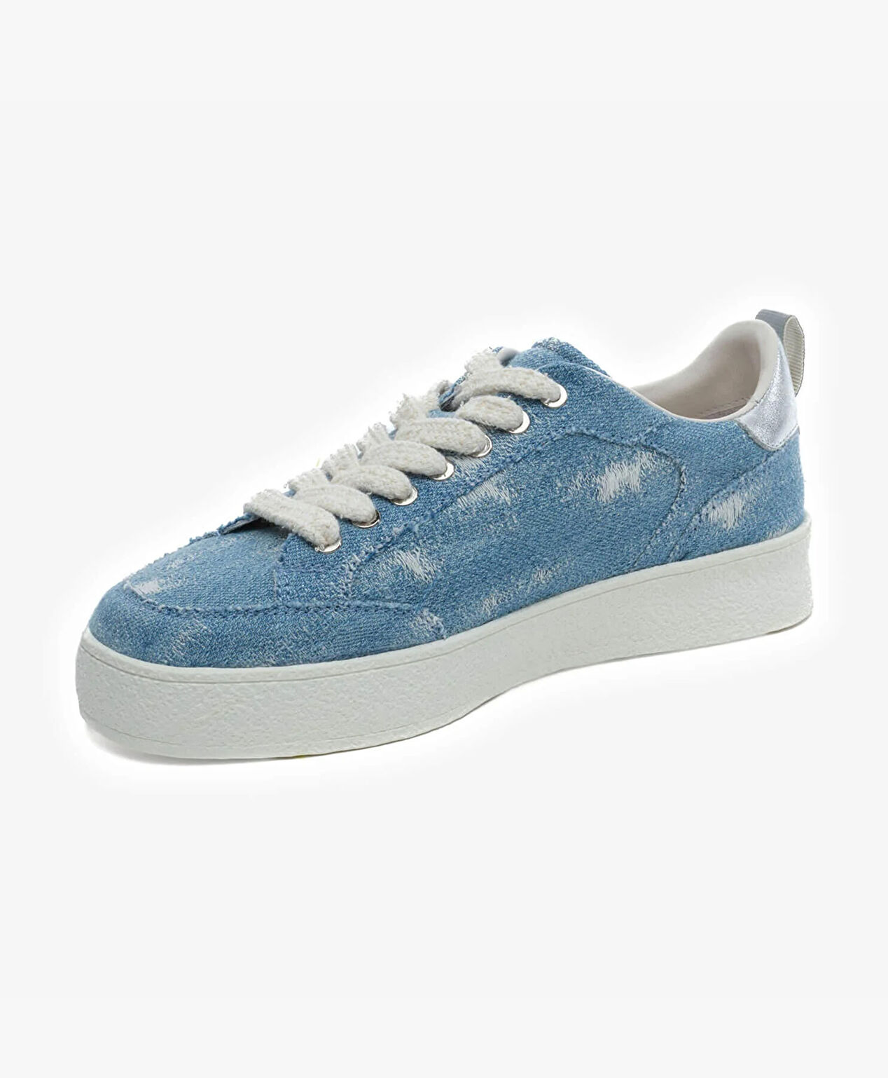 Kadın Mavi Hakiki Deri Sneaker Ayakkabı - 3