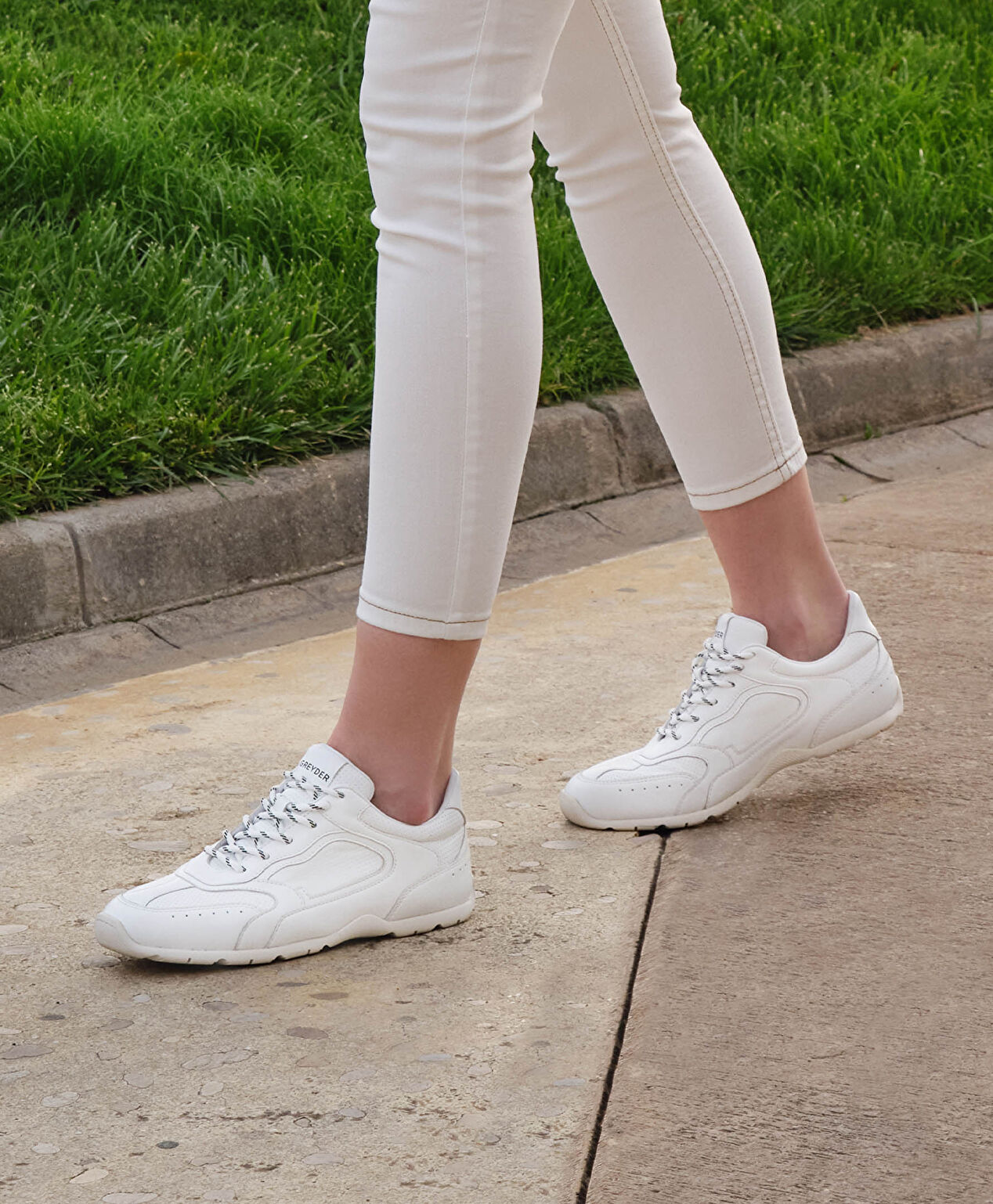 Kadın Beyaz Hakiki Deri Spor Ayakkabı - 8