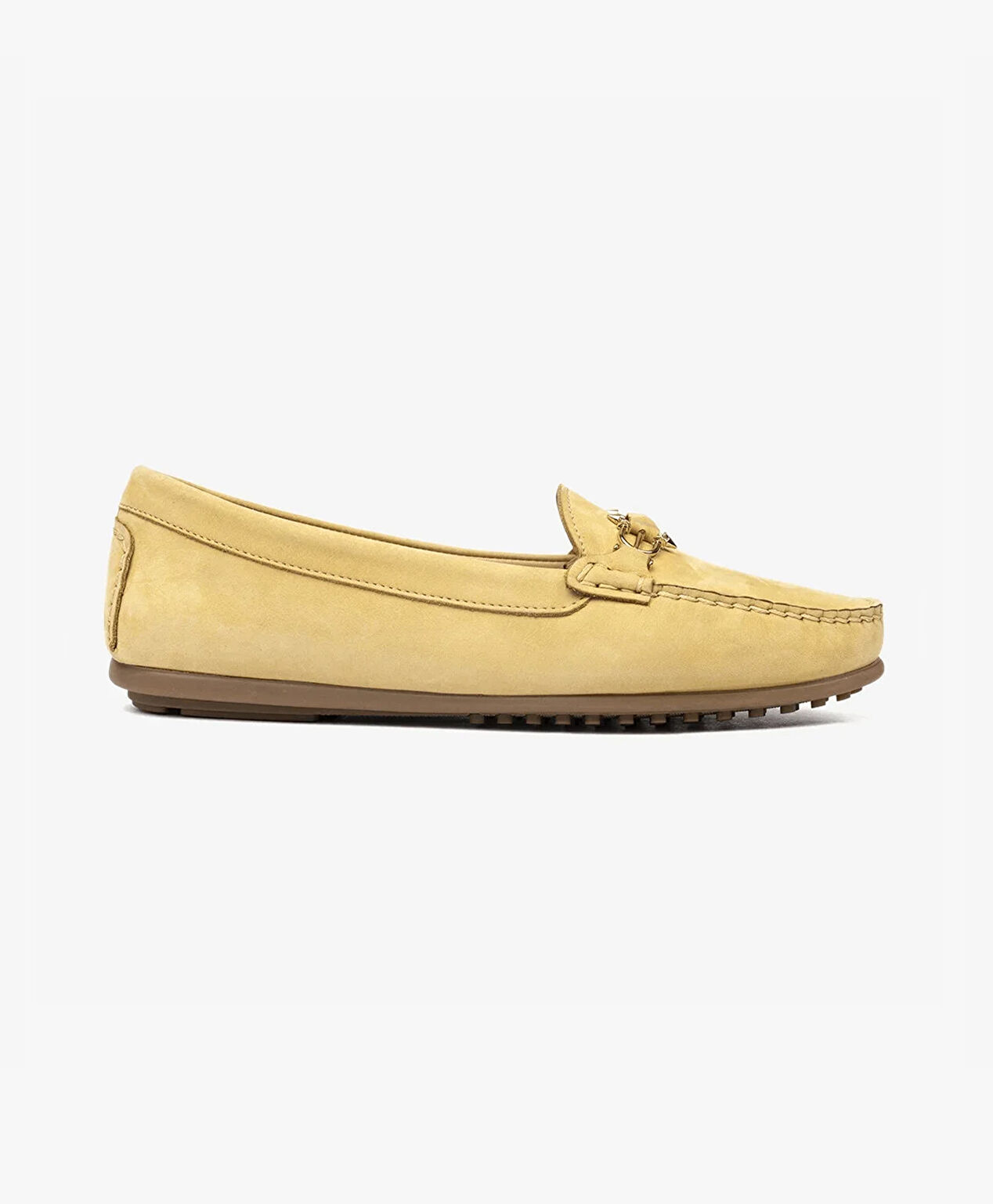 Kadın Sarı Hakiki Deri Loafer Ayakkabı - 1