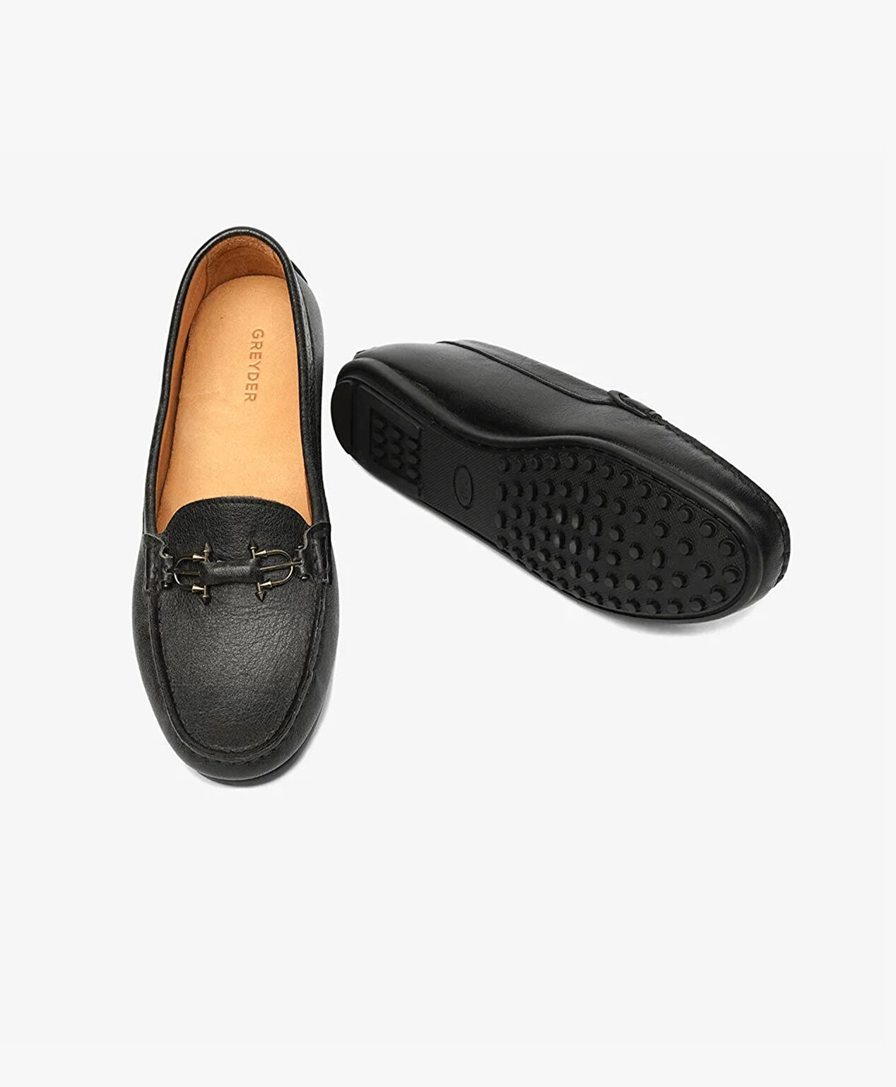 Kadın Mat Siyah Hakiki Deri Loafer Ayakkabı - 6