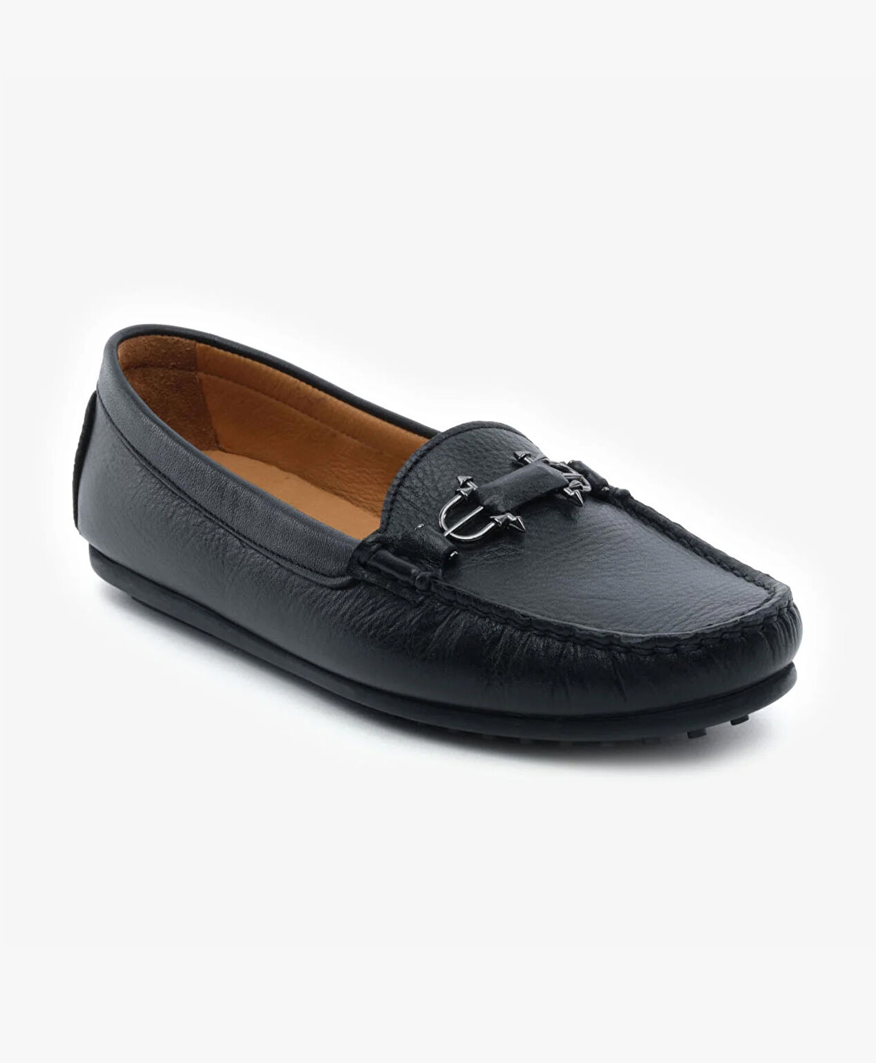 Kadın Siyah Hakiki Deri Loafer Ayakkabı - 2