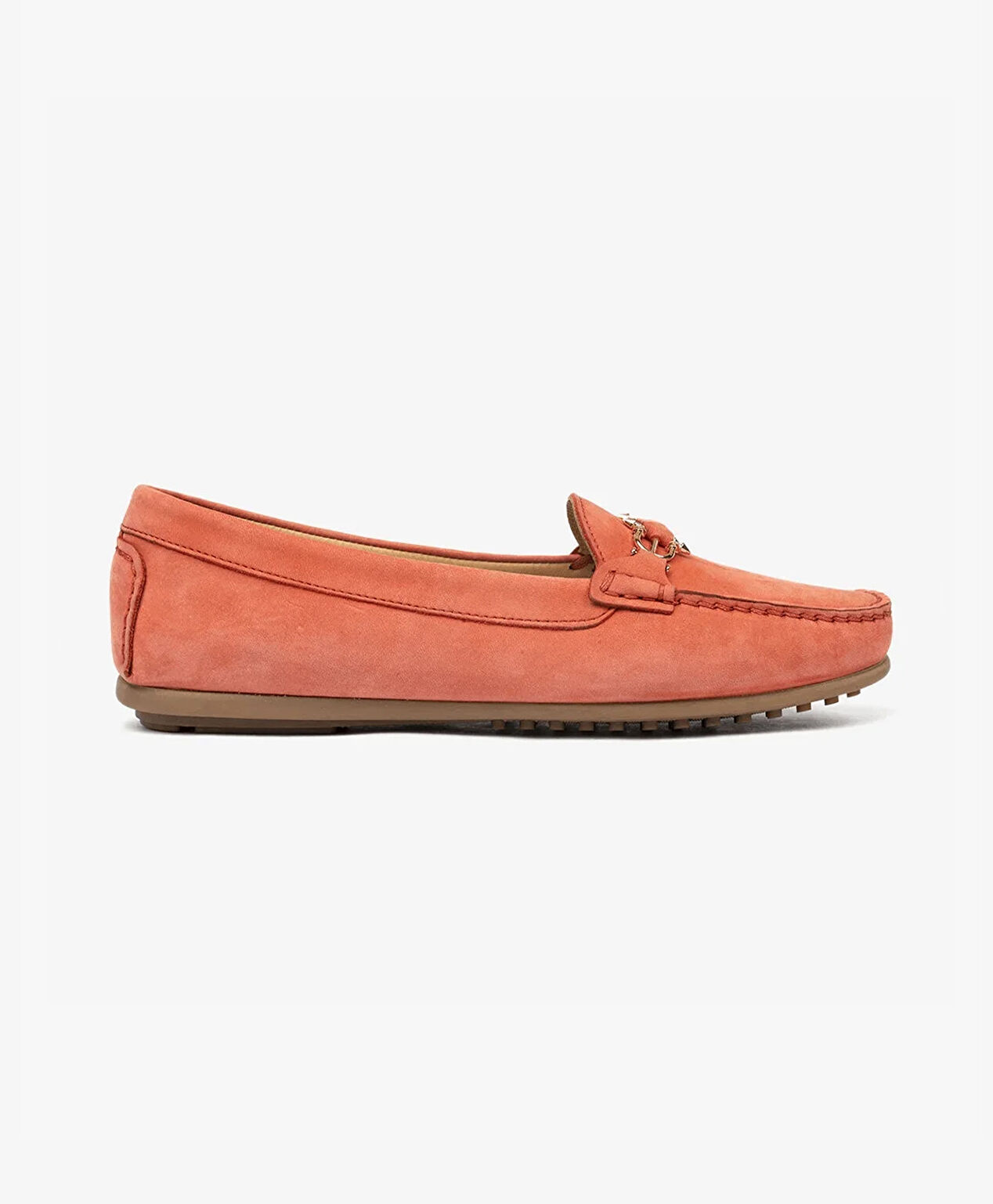 Kadın Nar Çiçeği Hakiki Deri Loafer Ayakkabı - 1