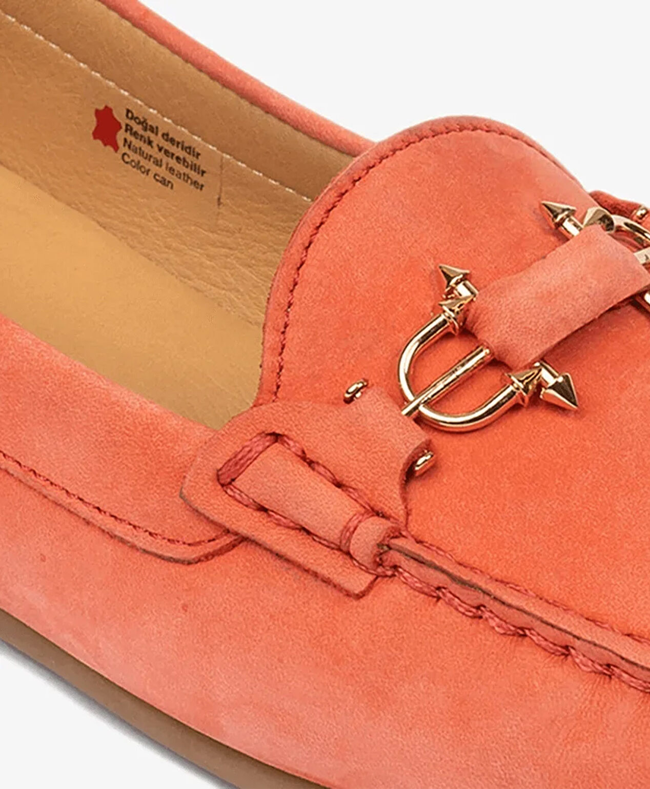 Kadın Nar Çiçeği Hakiki Deri Loafer Ayakkabı - 5