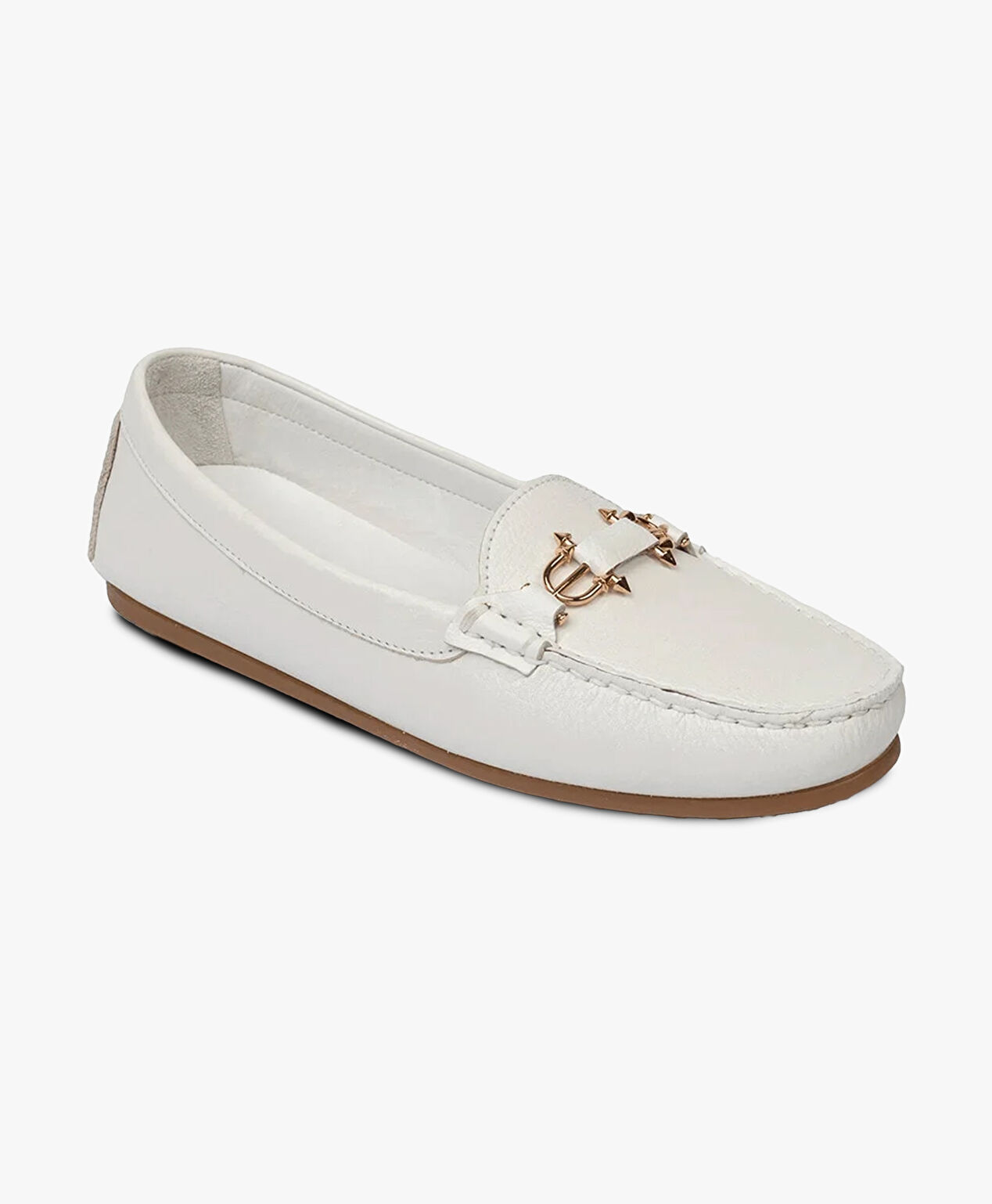 Kadın Kırık Beyaz Hakiki Deri Loafer Ayakkabı - 2