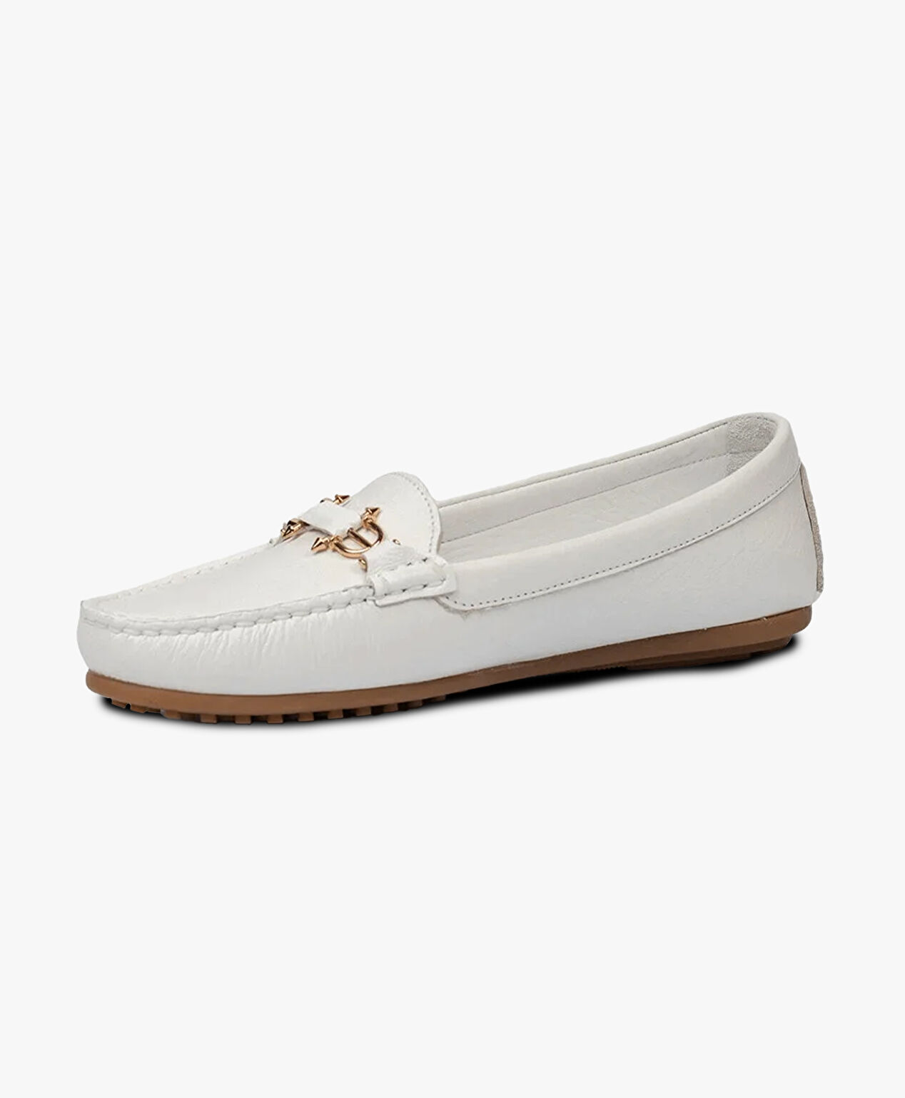 Kadın Kırık Beyaz Hakiki Deri Loafer Ayakkabı - 3