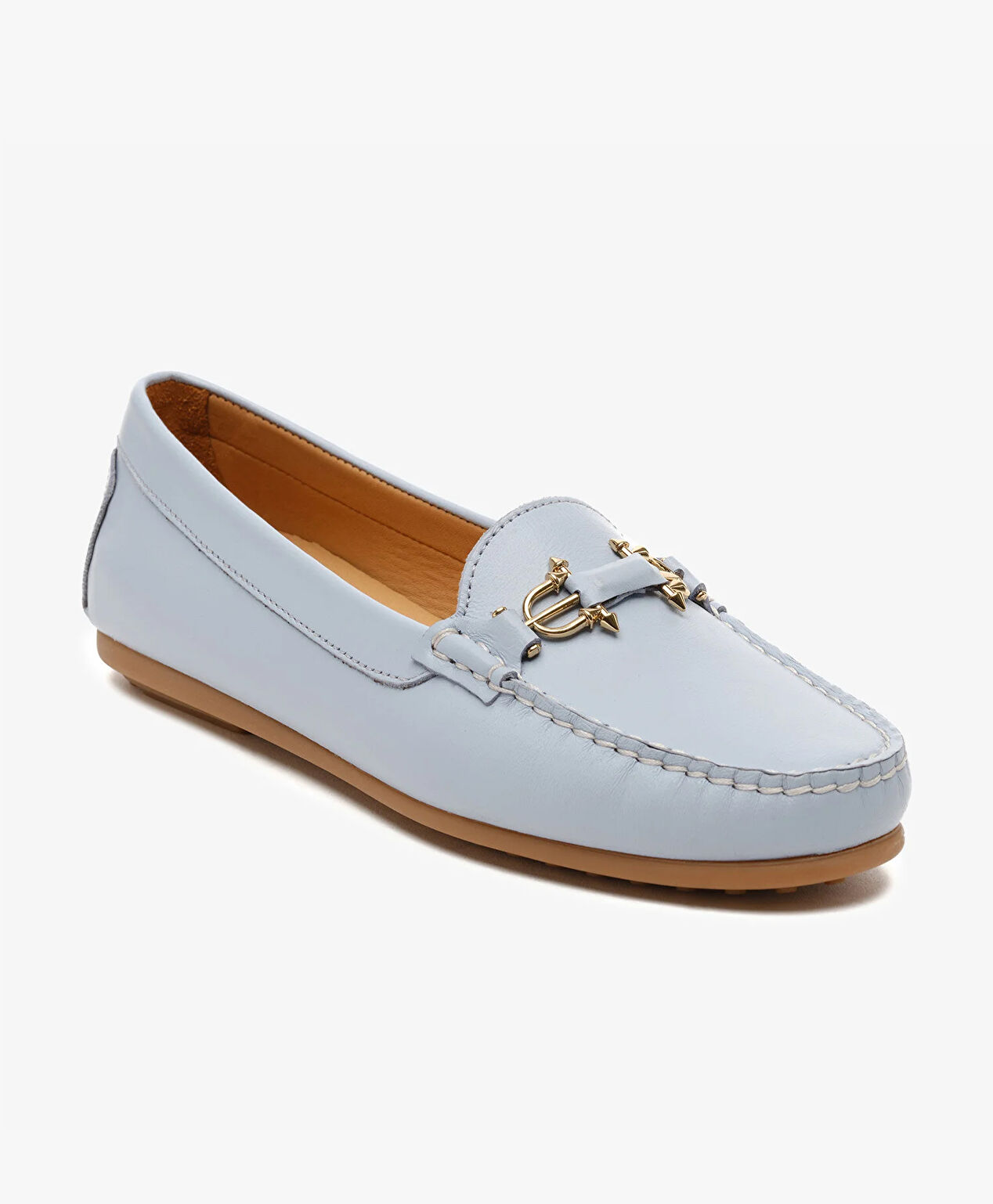 Kadın Mavi Hakiki Deri Loafer Ayakkabı - 2