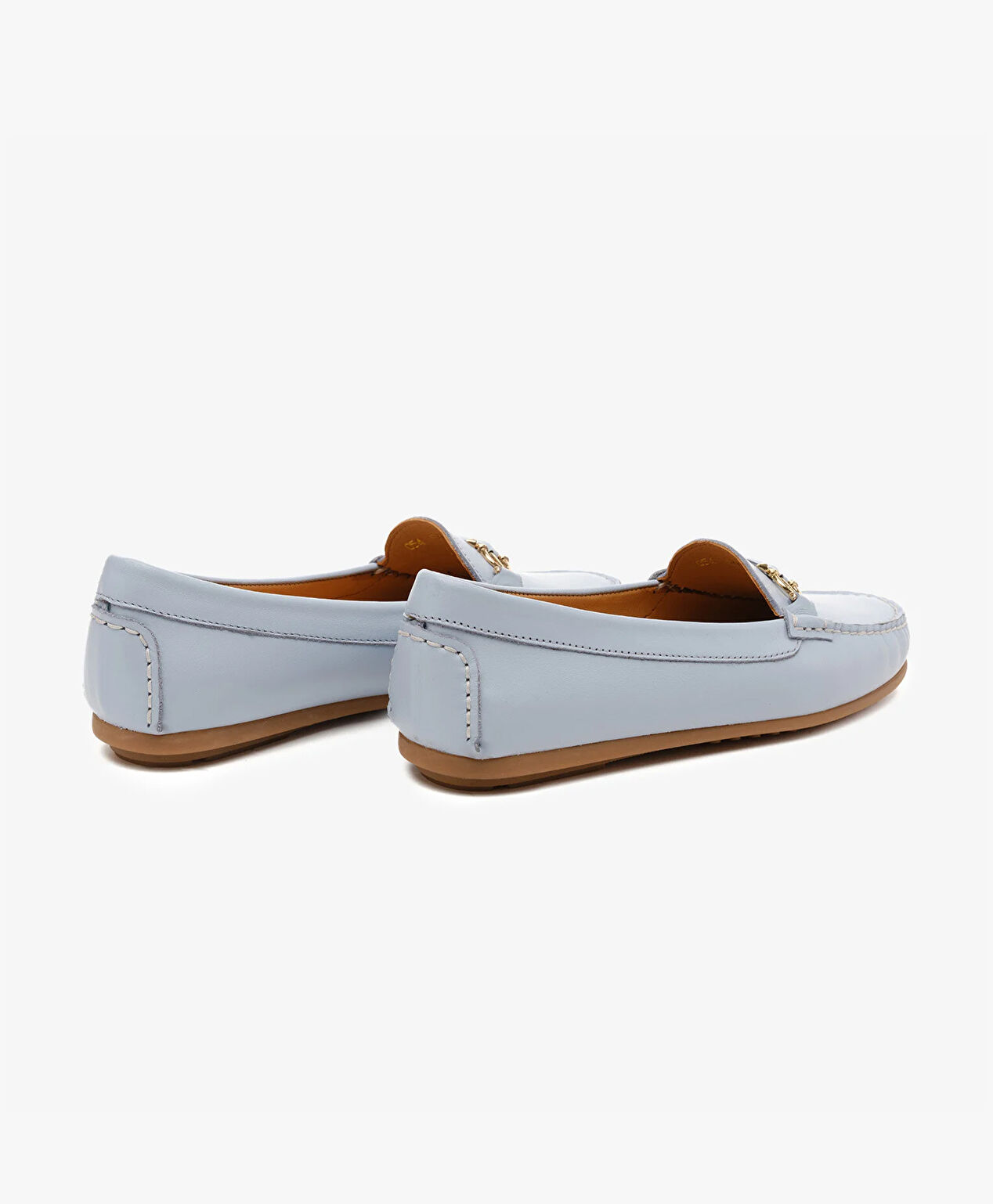 Kadın Mavi Hakiki Deri Loafer Ayakkabı - 4