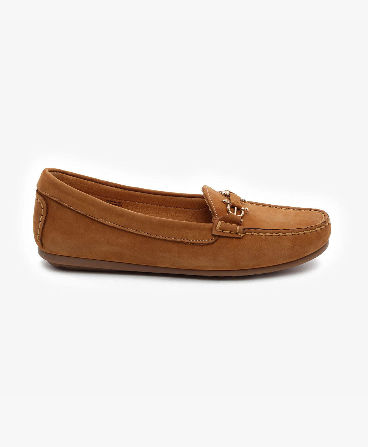 Kadın Taba Nubuk Hakiki Deri Loafer Ayakkabı - 1