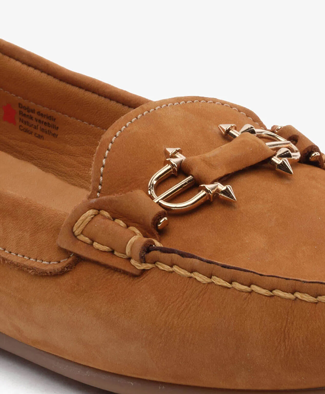Kadın Taba Nubuk Hakiki Deri Loafer Ayakkabı - 5