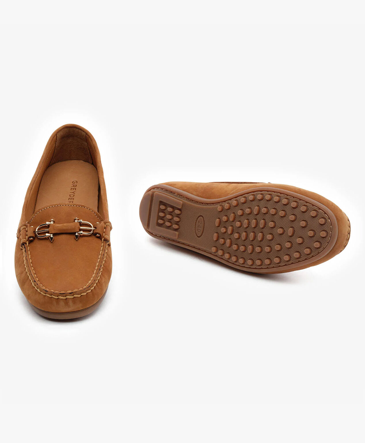 Kadın Taba Nubuk Hakiki Deri Loafer Ayakkabı - 6
