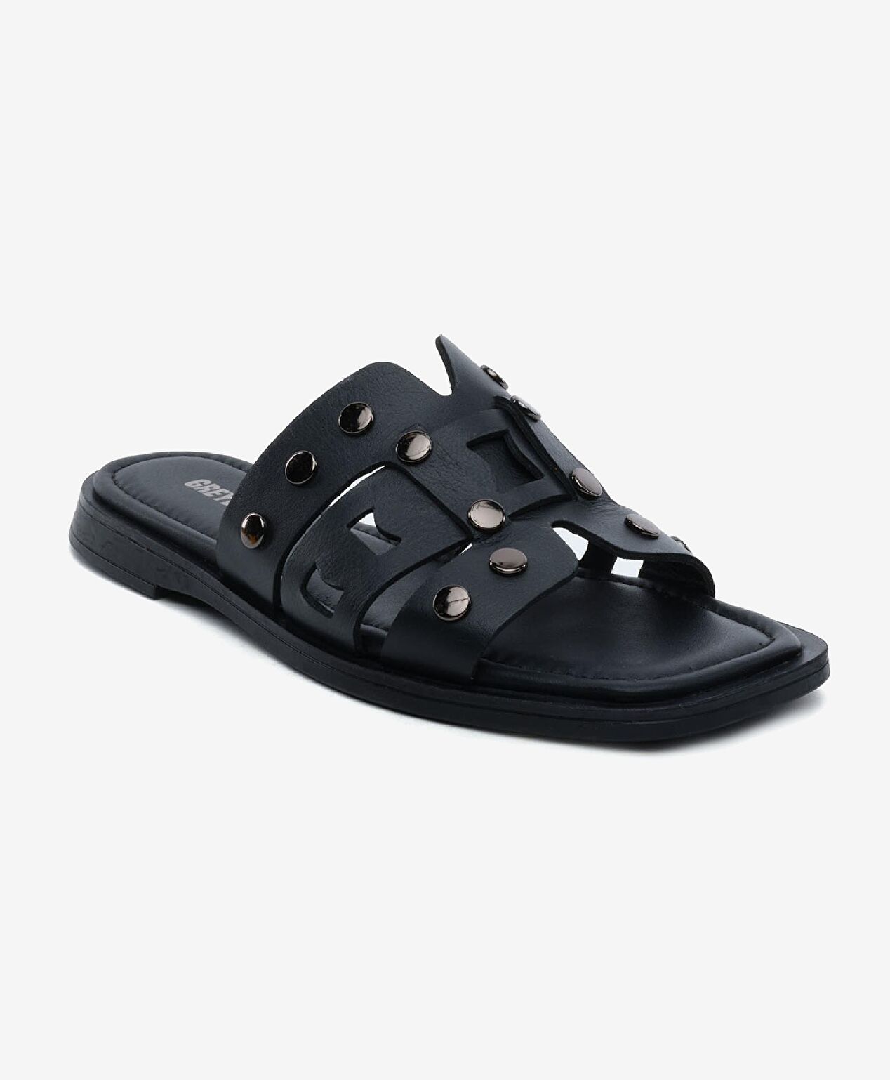 Kadın Siyah Hakiki Deri Terlik - 2