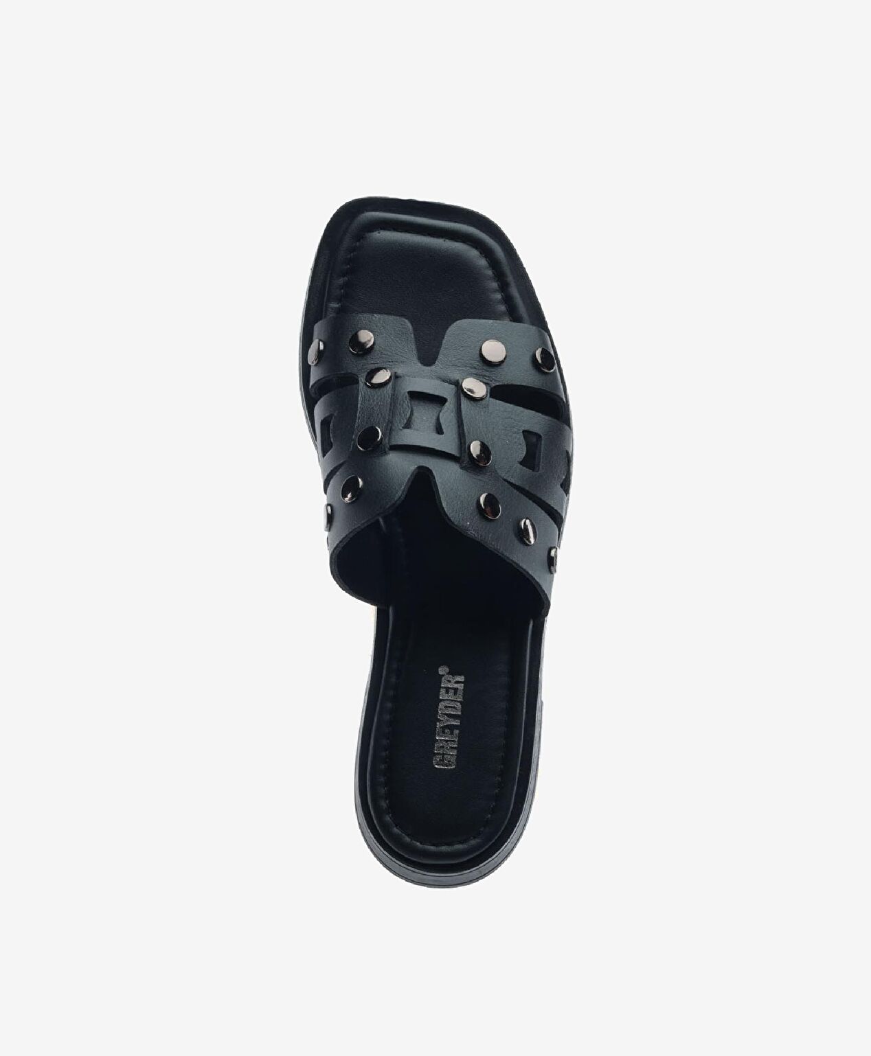 Kadın Siyah Hakiki Deri Terlik - 4