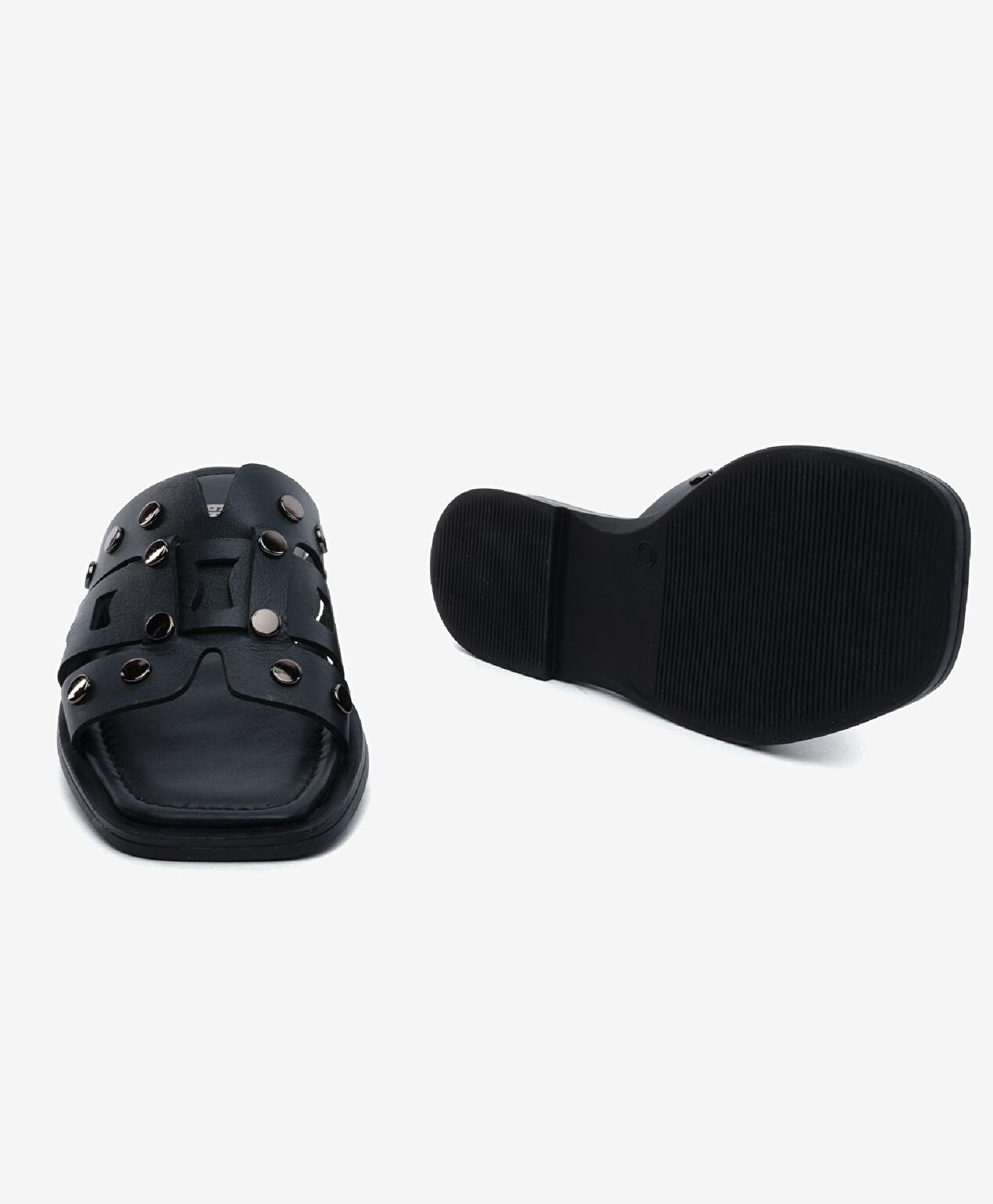 Kadın Siyah Hakiki Deri Terlik - 6