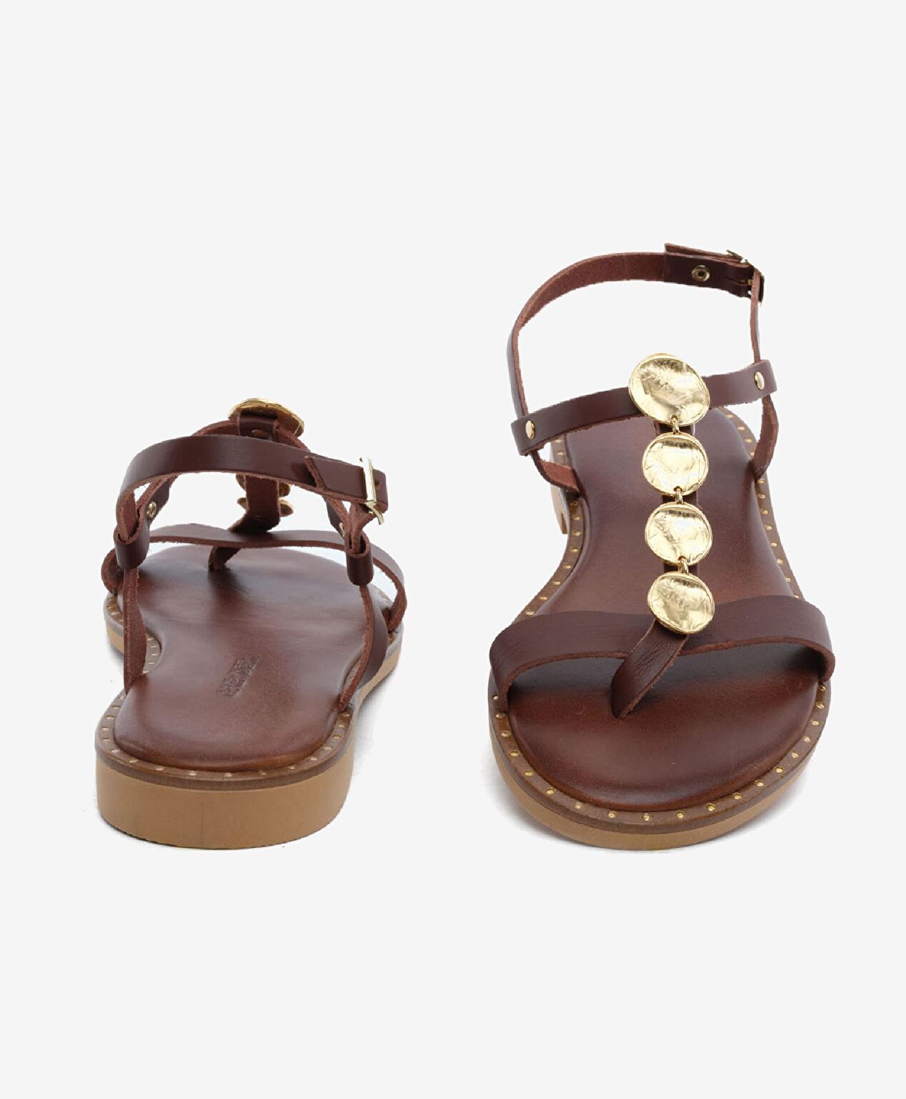 Kadın Kahverengi Hakiki Deri Sandalet - 7