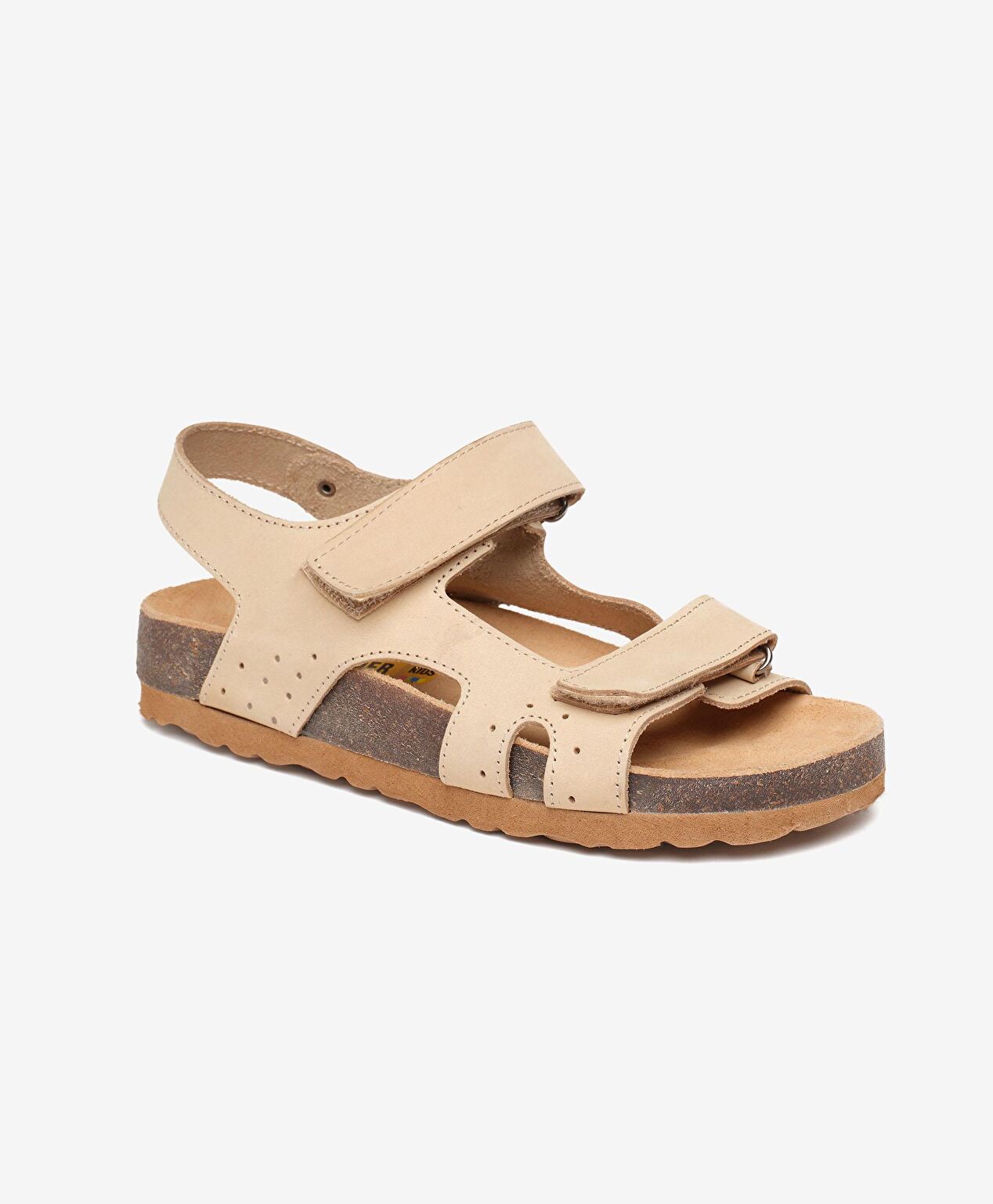Erkek Çocuk Krem Hakiki Deri Sandalet - 2