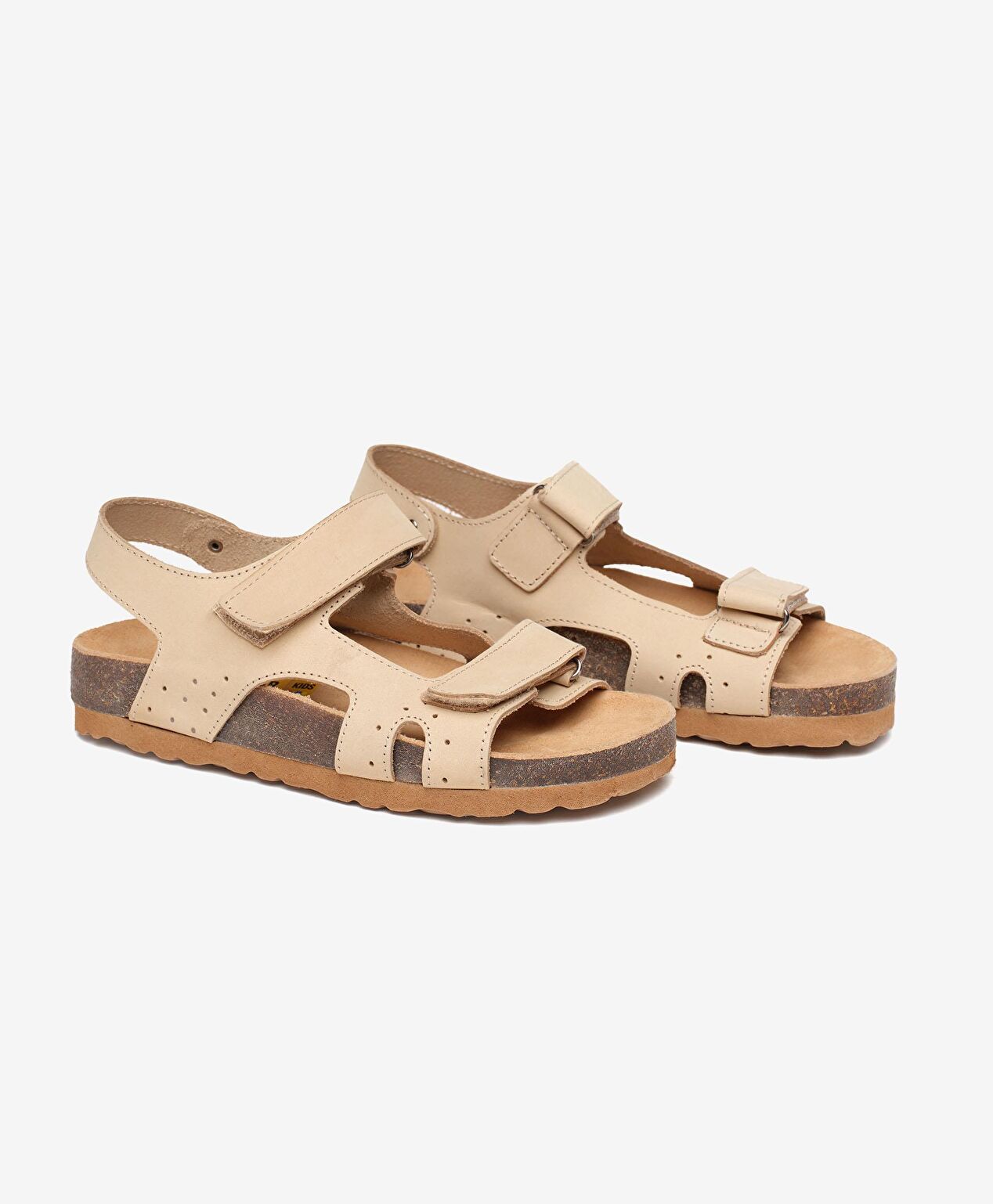 Erkek Çocuk Krem Hakiki Deri Sandalet - 3
