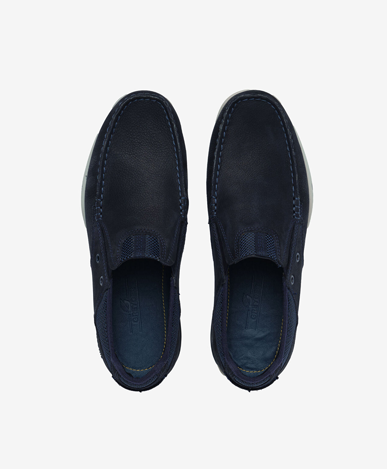 Erkek Lacivert Hakiki Deri Marine Ayakkabı - 5