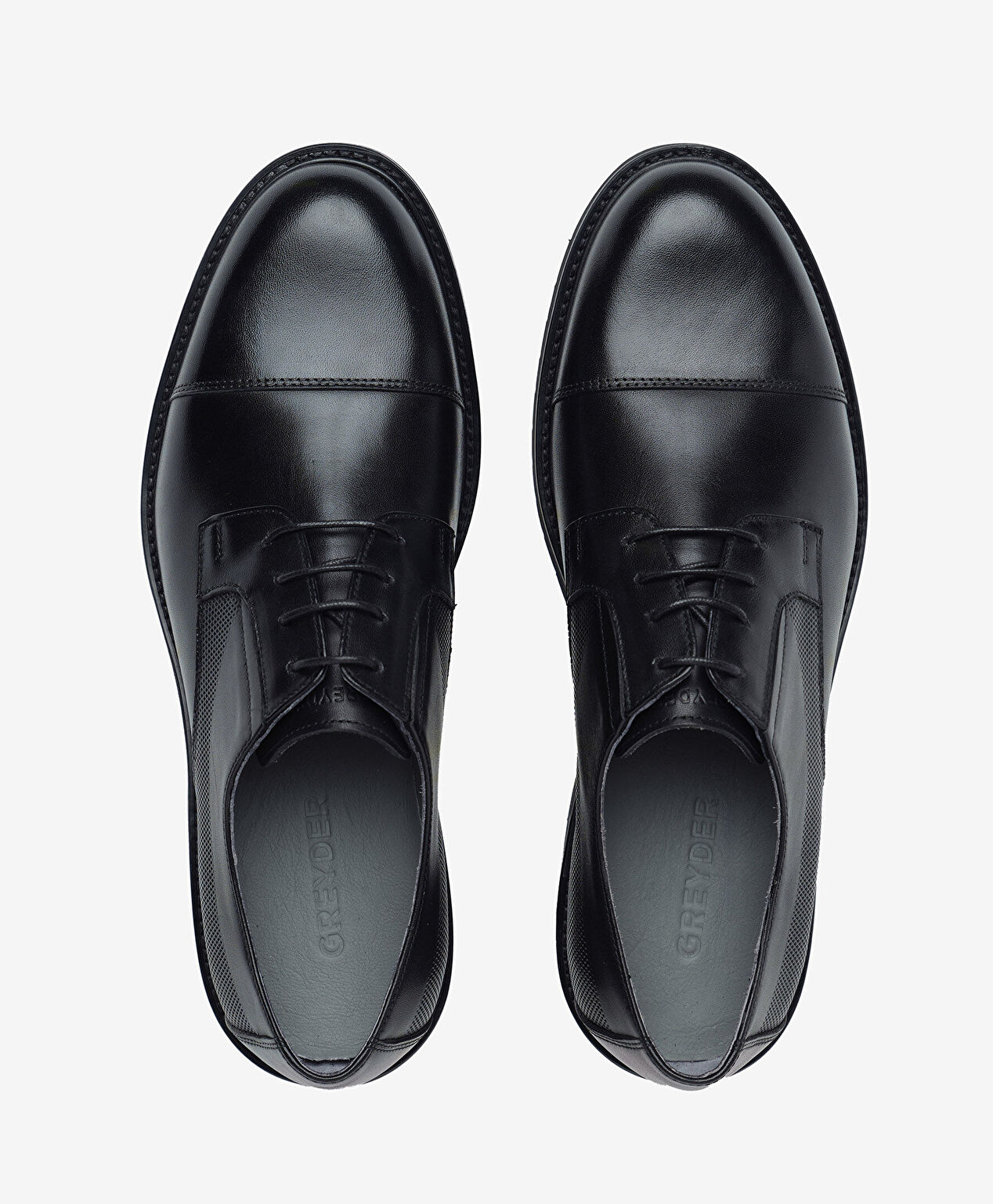 Erkek Siyah Hakiki Deri Oxford Ayakkabı - 5