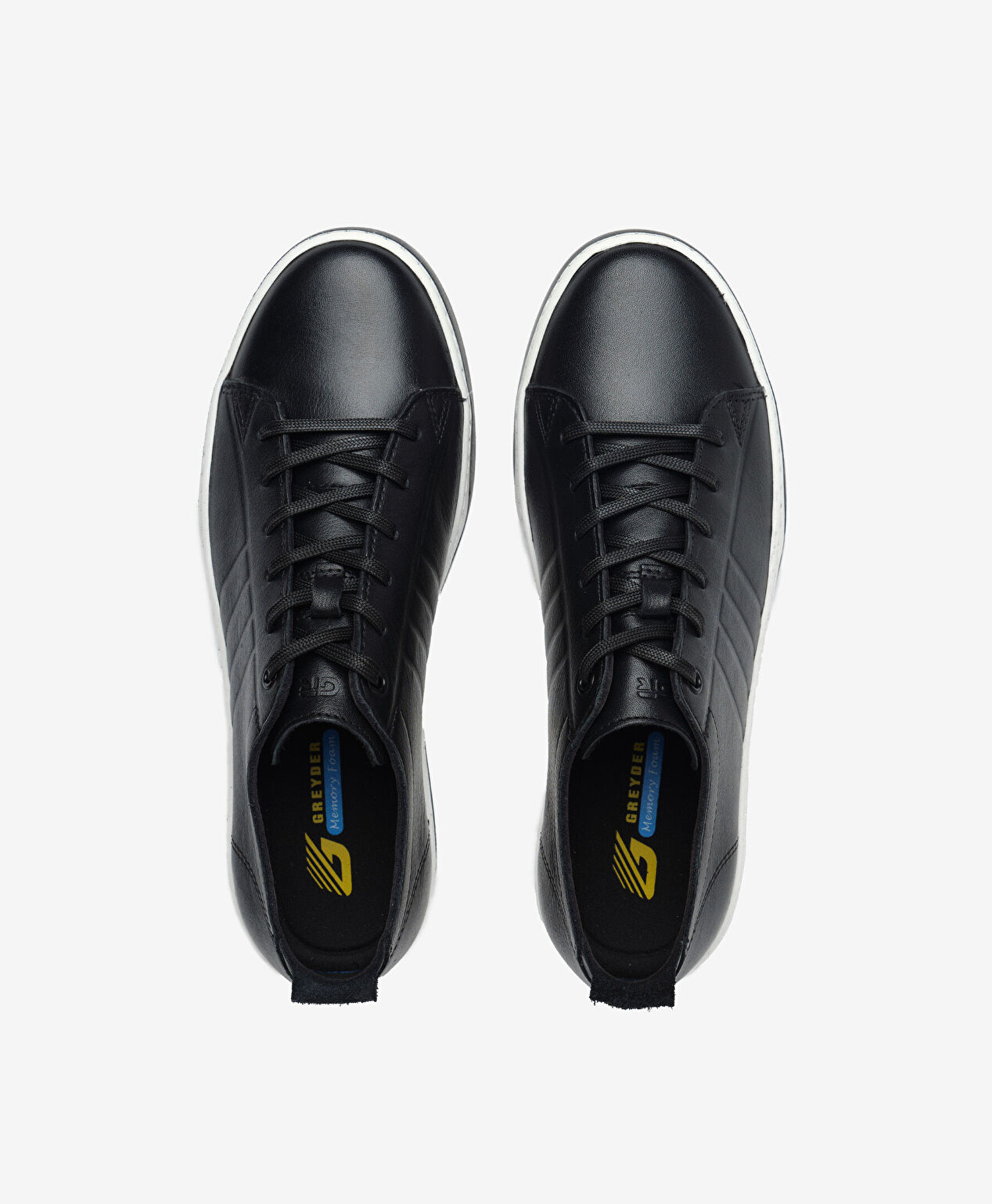 Erkek Siyah Hakiki Deri Sneaker Ayakkabı - 5