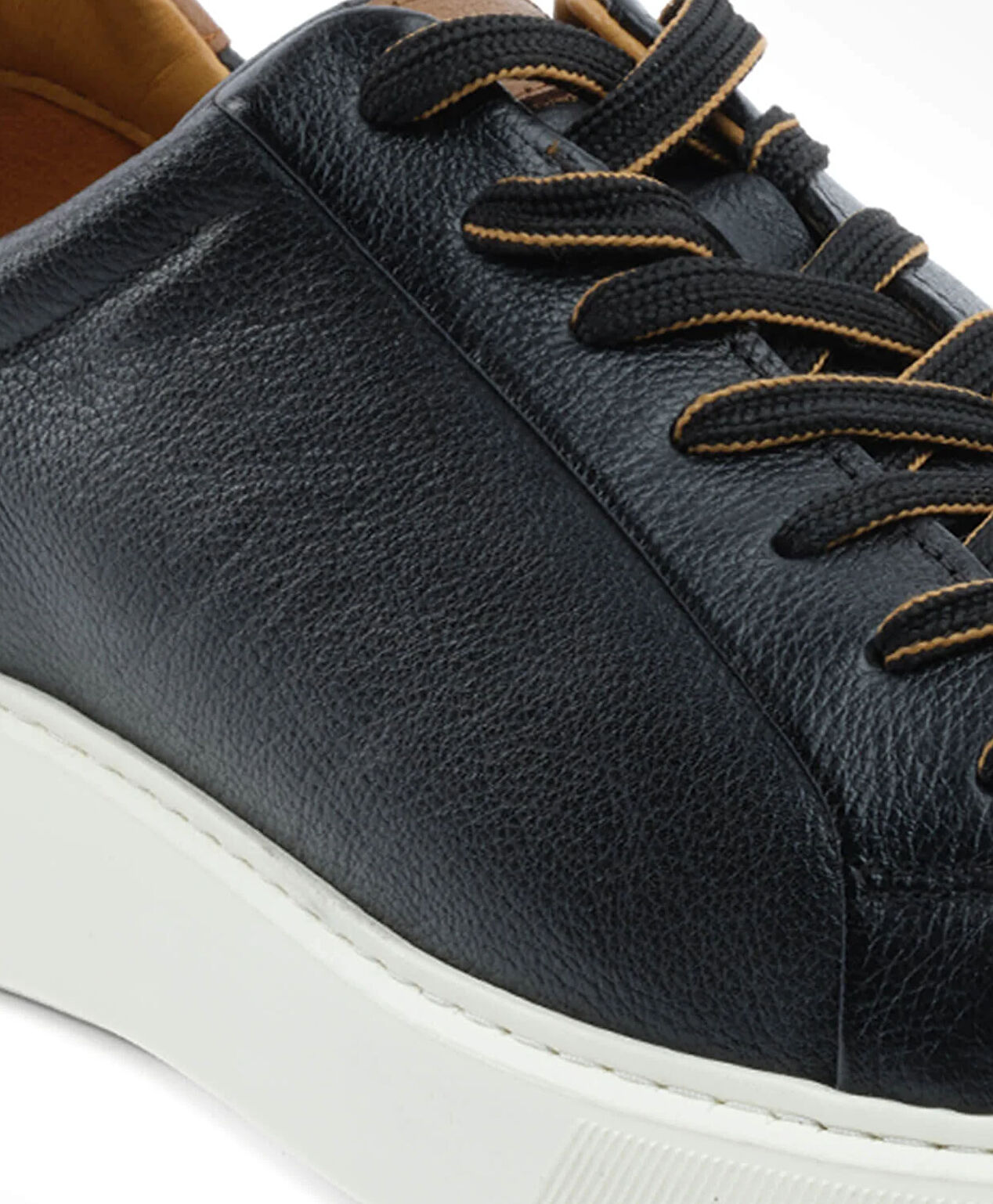 Erkek Siyah Hakiki Deri Sneaker Ayakkabı - 5