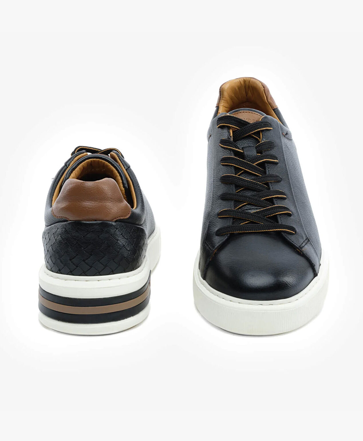 Erkek Siyah Hakiki Deri Sneaker Ayakkabı - 7