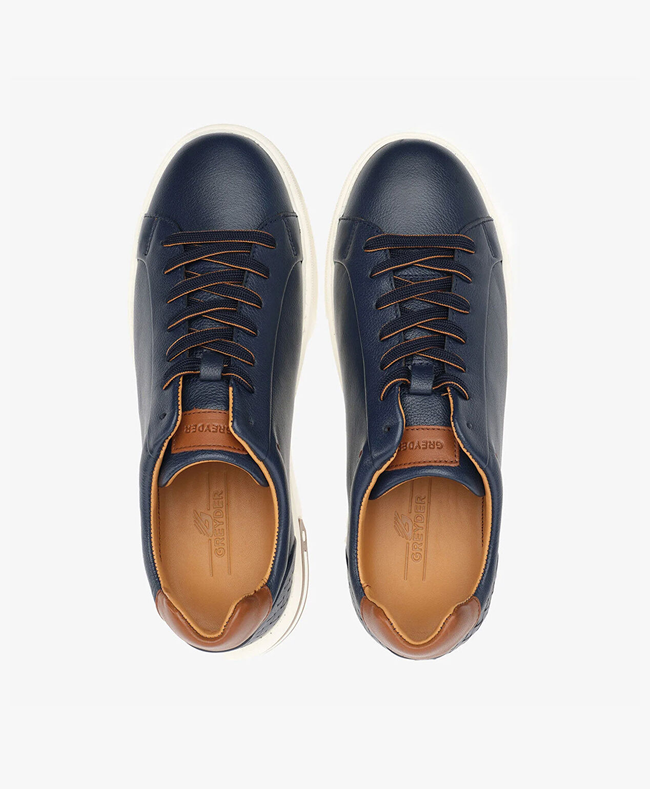 Erkek Lacivert Hakiki Deri Sneaker Ayakkabı - 5