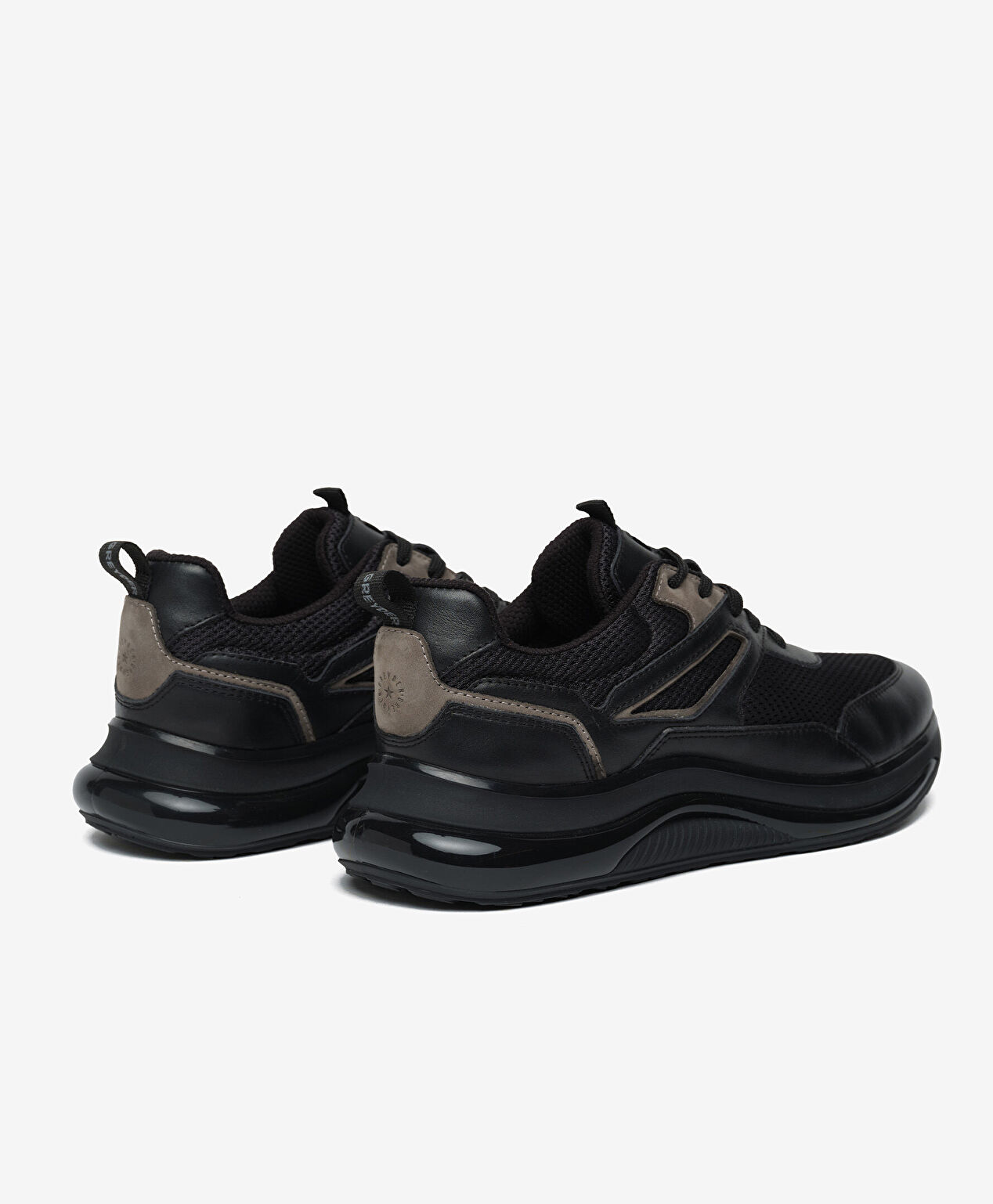 Erkek Siyah Hakiki Deri Günlük Spor Ayakkabı - 4