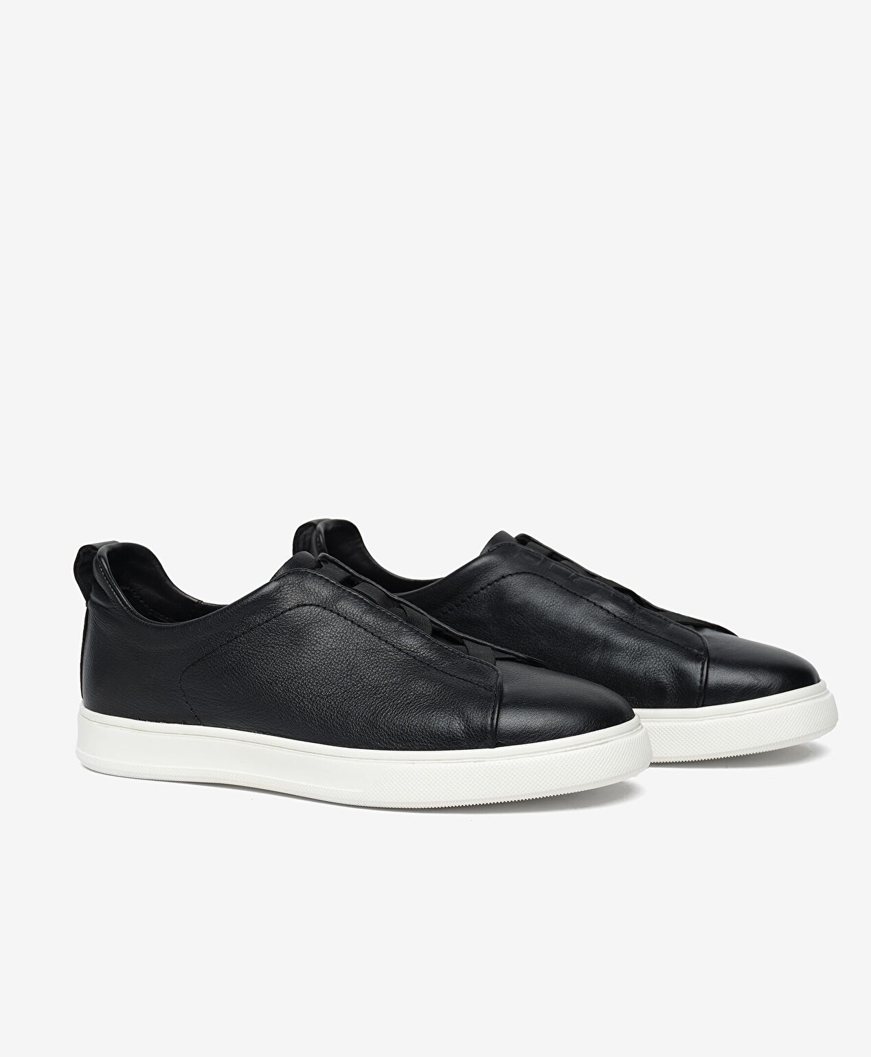 Erkek Siyah Hakiki Deri Sneaker Ayakkabı - 3