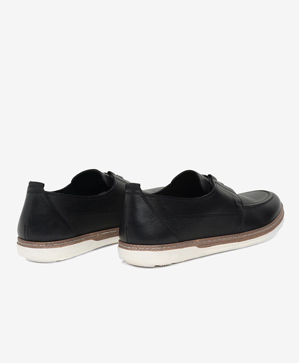 Erkek Siyah Hakiki Deri Casual Ayakkabı - 4