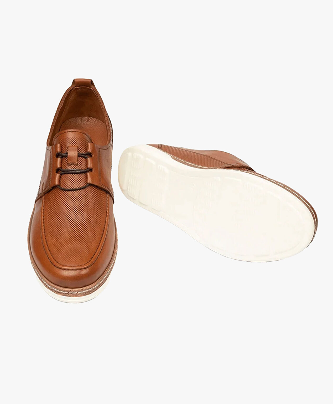 Erkek Taba Hakiki Deri Casual Ayakkabı - 6