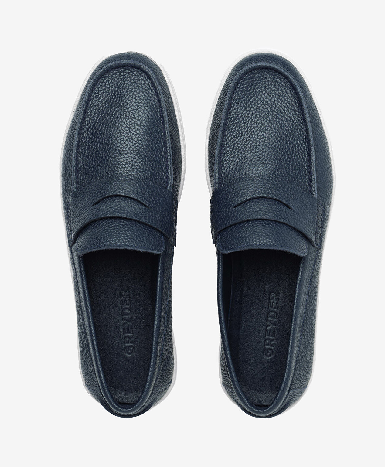 Erkek Lacivert Hakiki Deri Loafer Ayakkabı - 5