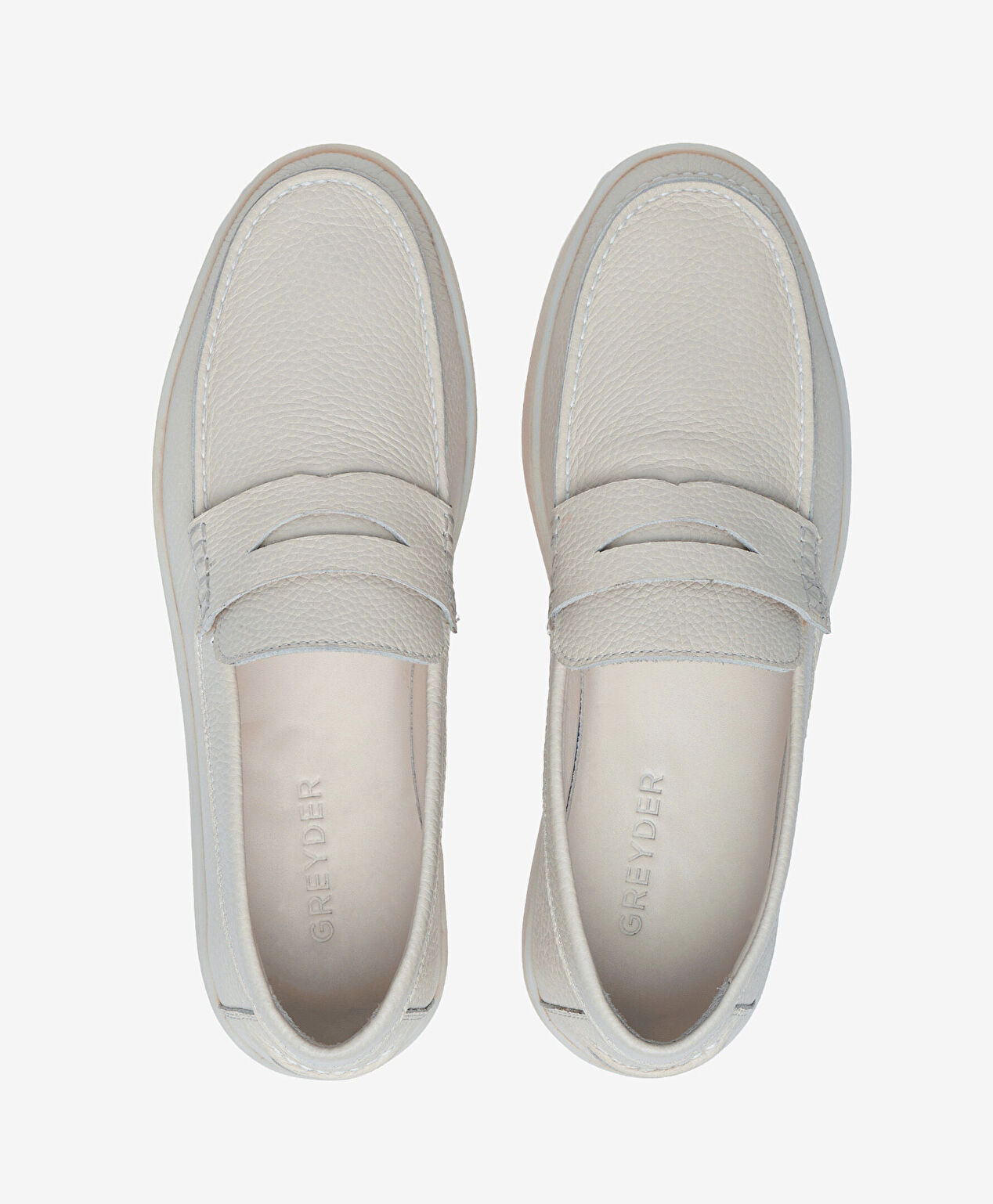 Erkek Beyaz Hakiki Deri Loafer Ayakkabı - 5