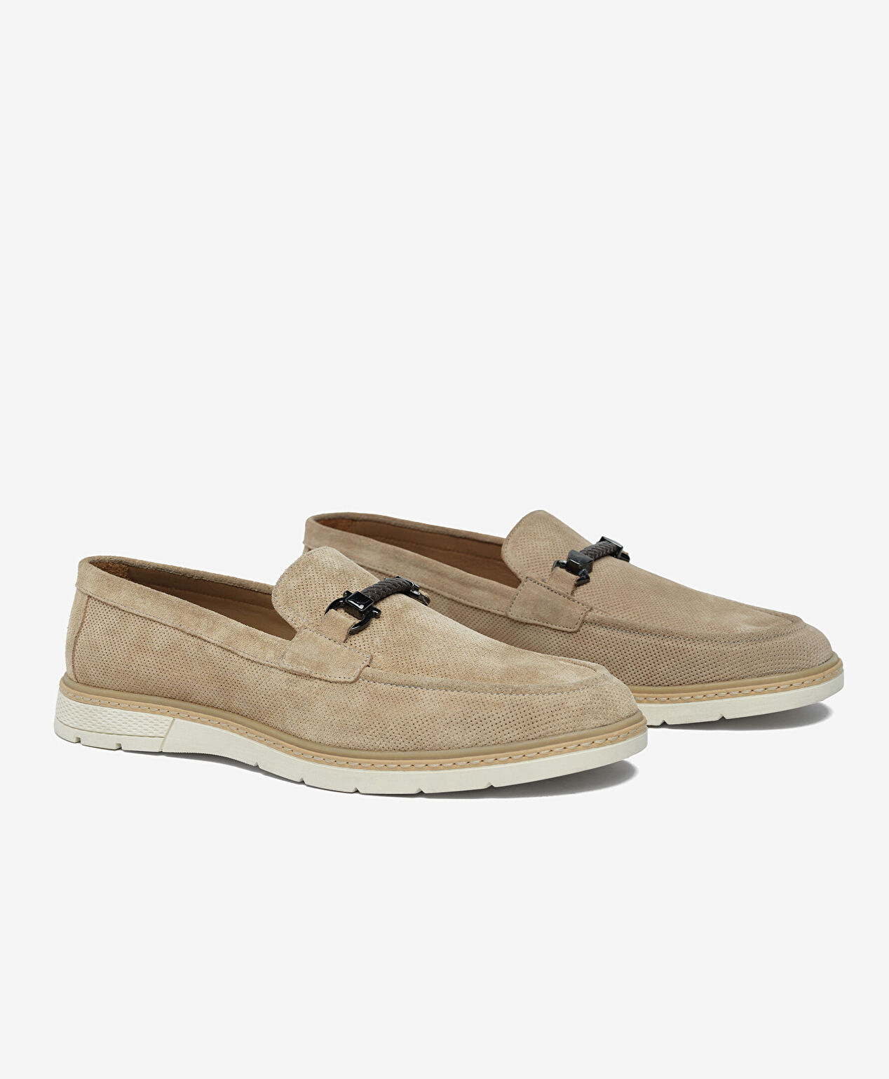 Erkek Bej Hakiki Deri Loafer Ayakkabı - 3