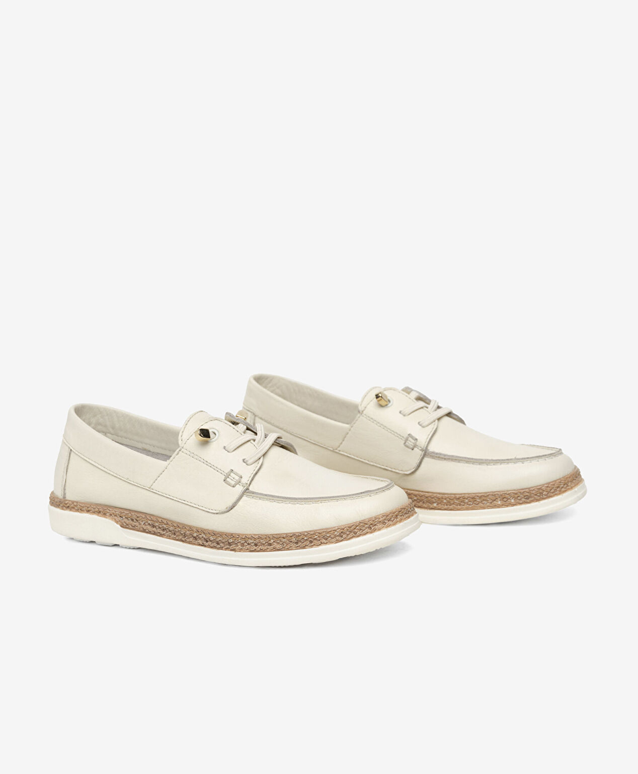 Kadın Beyaz Hakiki Deri Casual Ayakkabı - 3