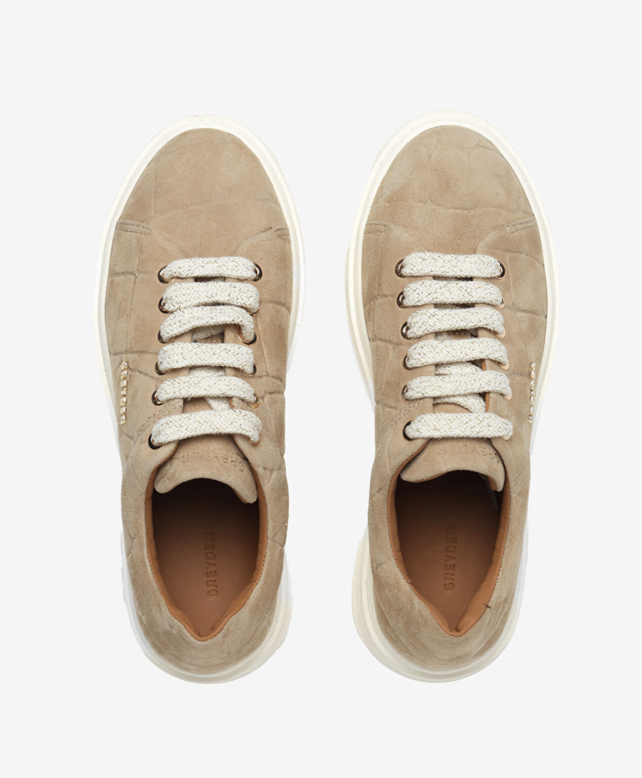 Kadın Bej Hakiki Deri Sneaker Ayakkabı - 5