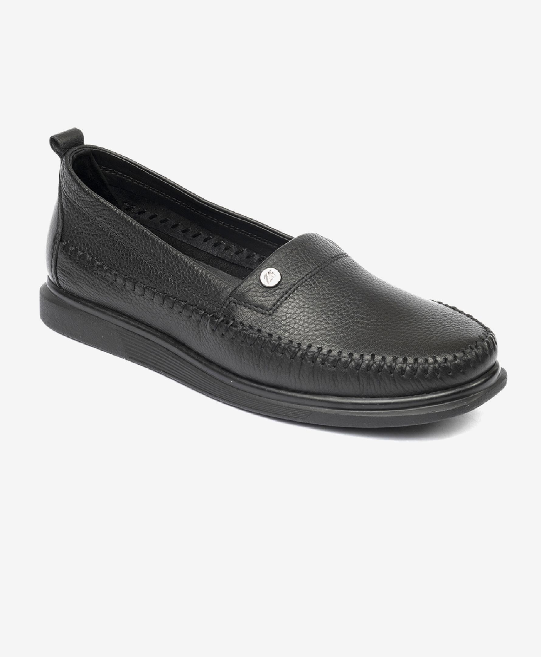 F.29　100 Kadın Siyah Hakiki Deri Casual Ayakkabı 4Y2FA33660